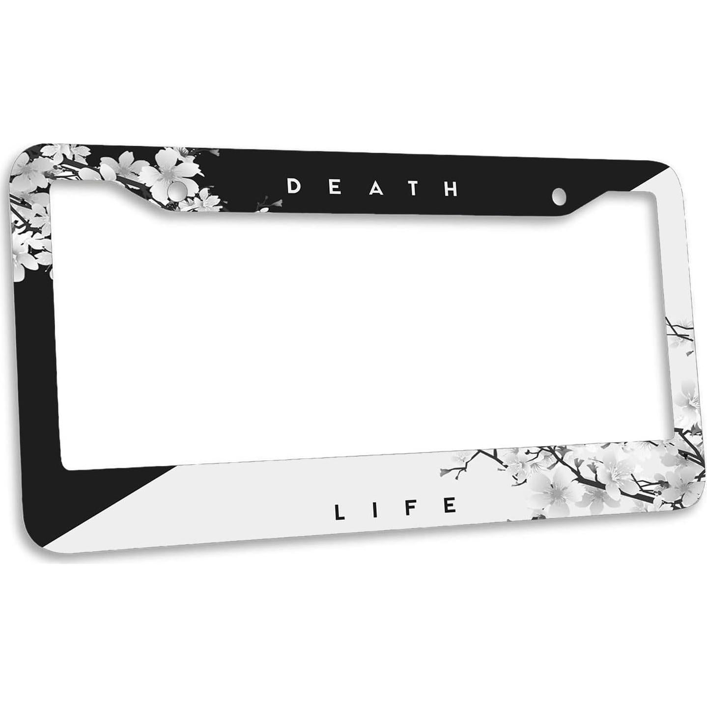 Marco de Placa de Licencia TIAOZP Flor de Cerezo Japonés 2 Piezas