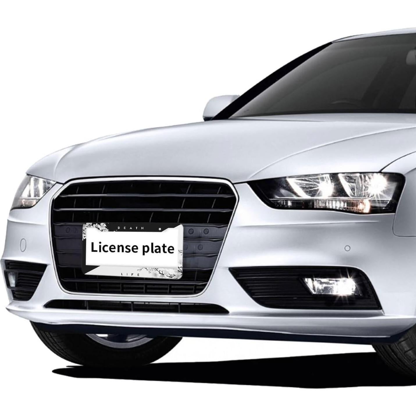 Marco de Placa de Licencia TIAOZP Flor de Cerezo Japonés 2 Piezas