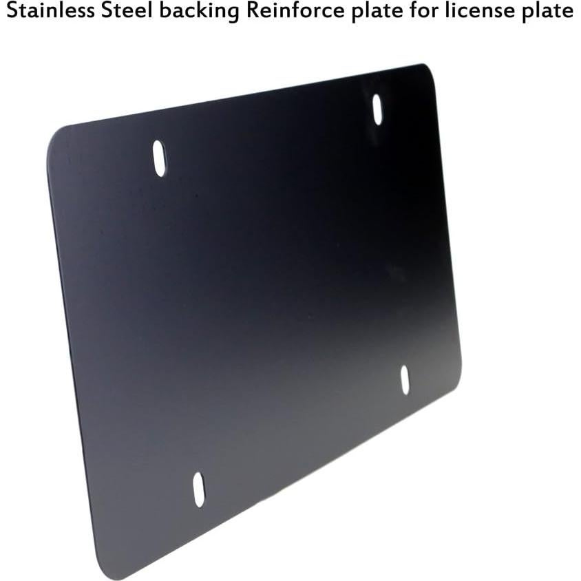 Placa de refuerzo de acero inoxidable LFPartS para matrícula negra