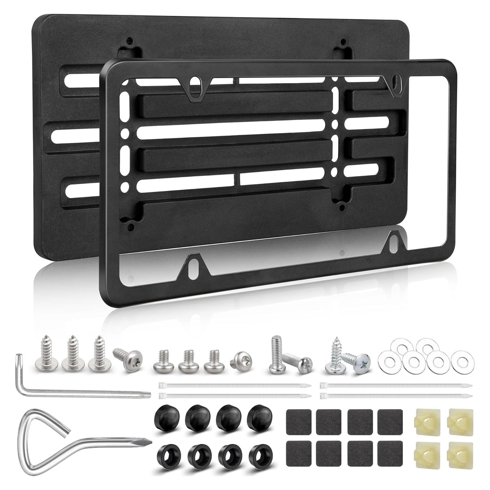 Soporte de Placa de Matrícula RED WOLF con Marco de Acero Inoxidable