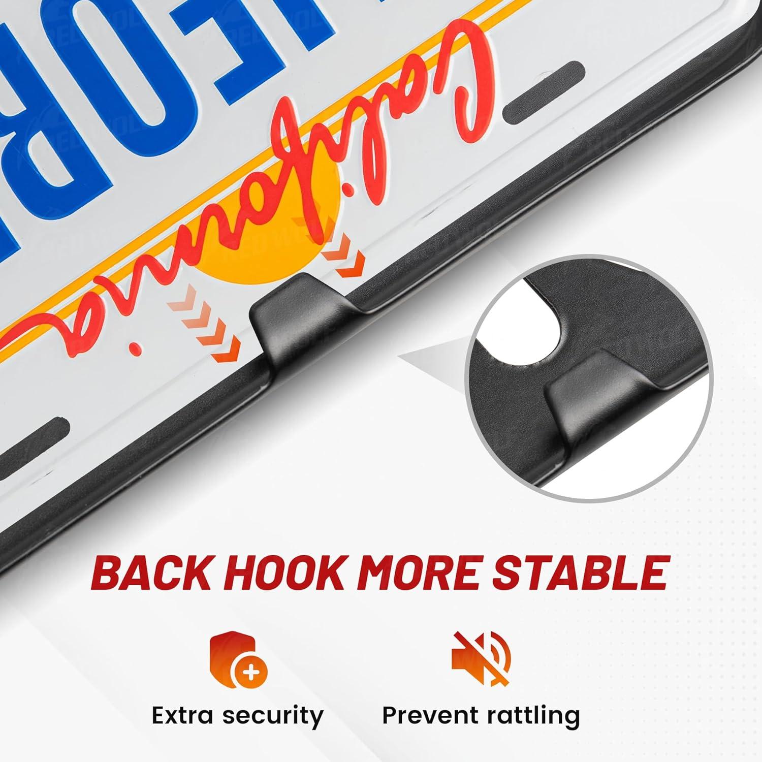 Soporte de Placa de Matrícula RED WOLF con Marco de Acero Inoxidable