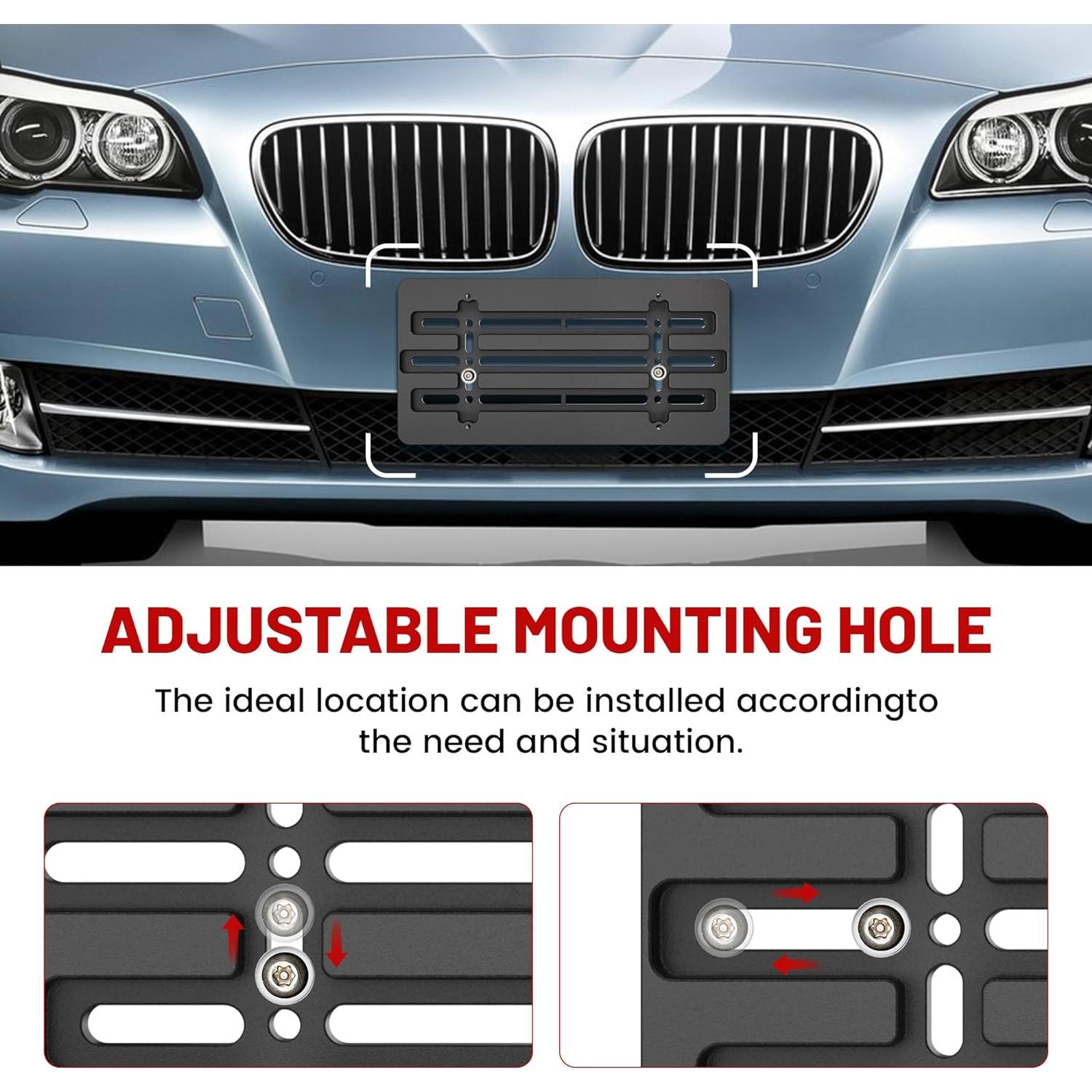 Soporte de Placa de Matrícula RED WOLF con Marco de Acero Inoxidable