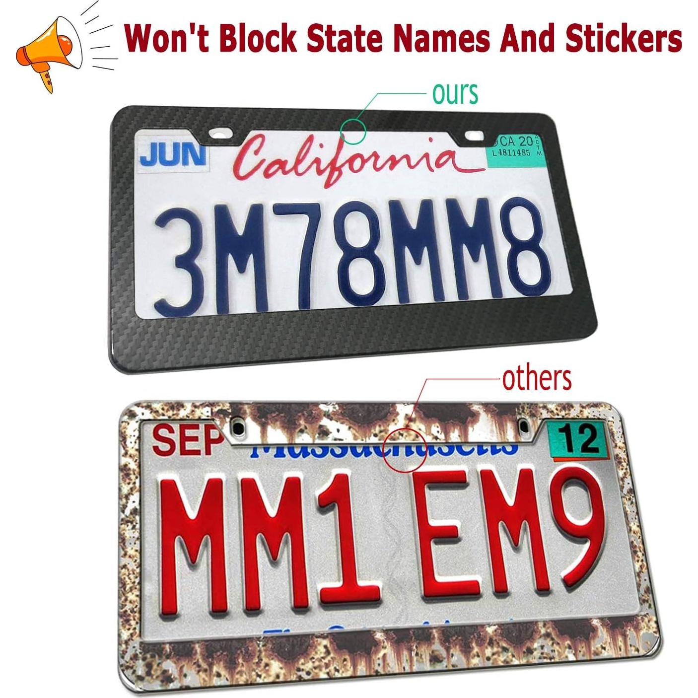 Marco de Placa de Licencia Aluminio Negro YoUoY - Paquete de 2