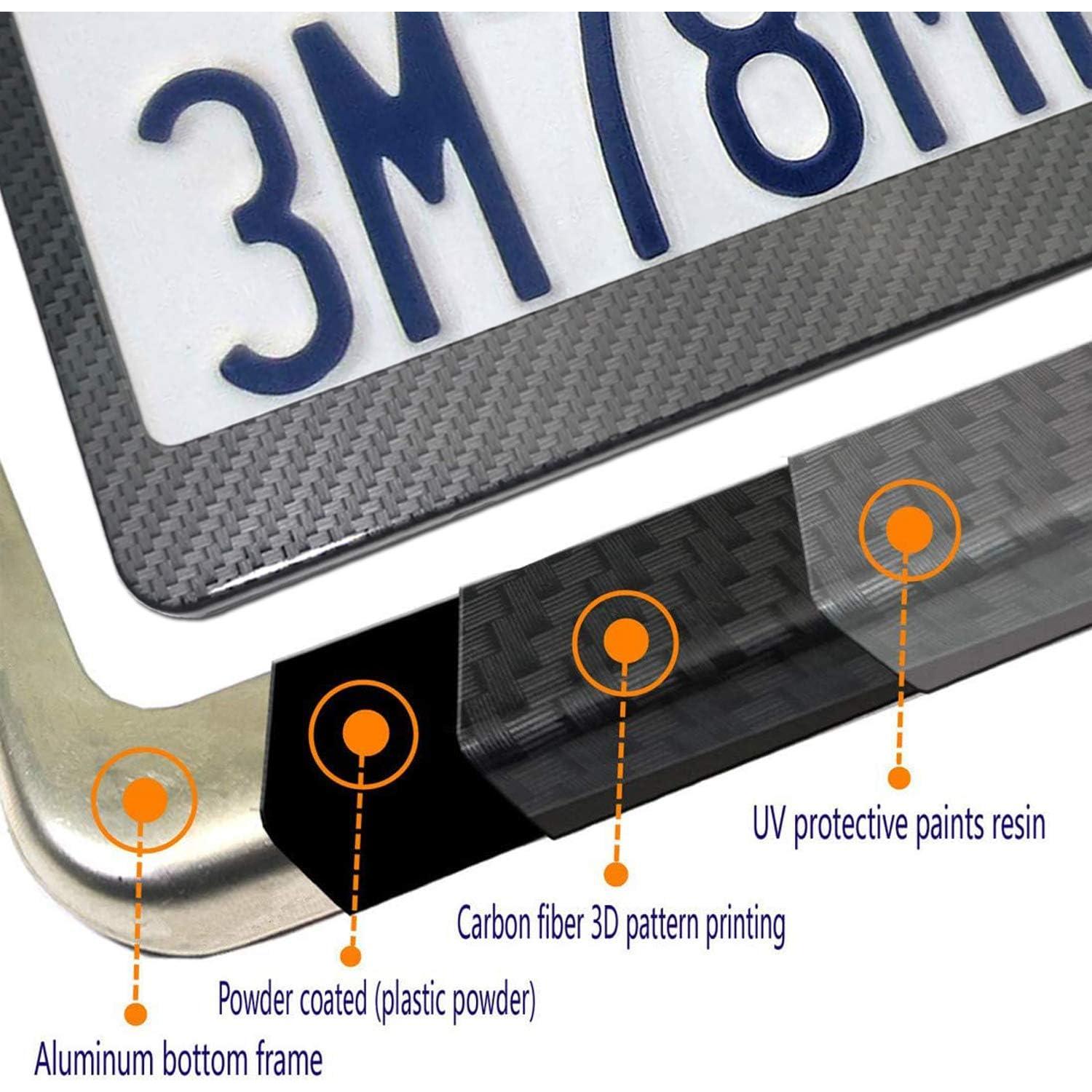 Marco de Placa de Licencia Aluminio Negro YoUoY - Paquete de 2