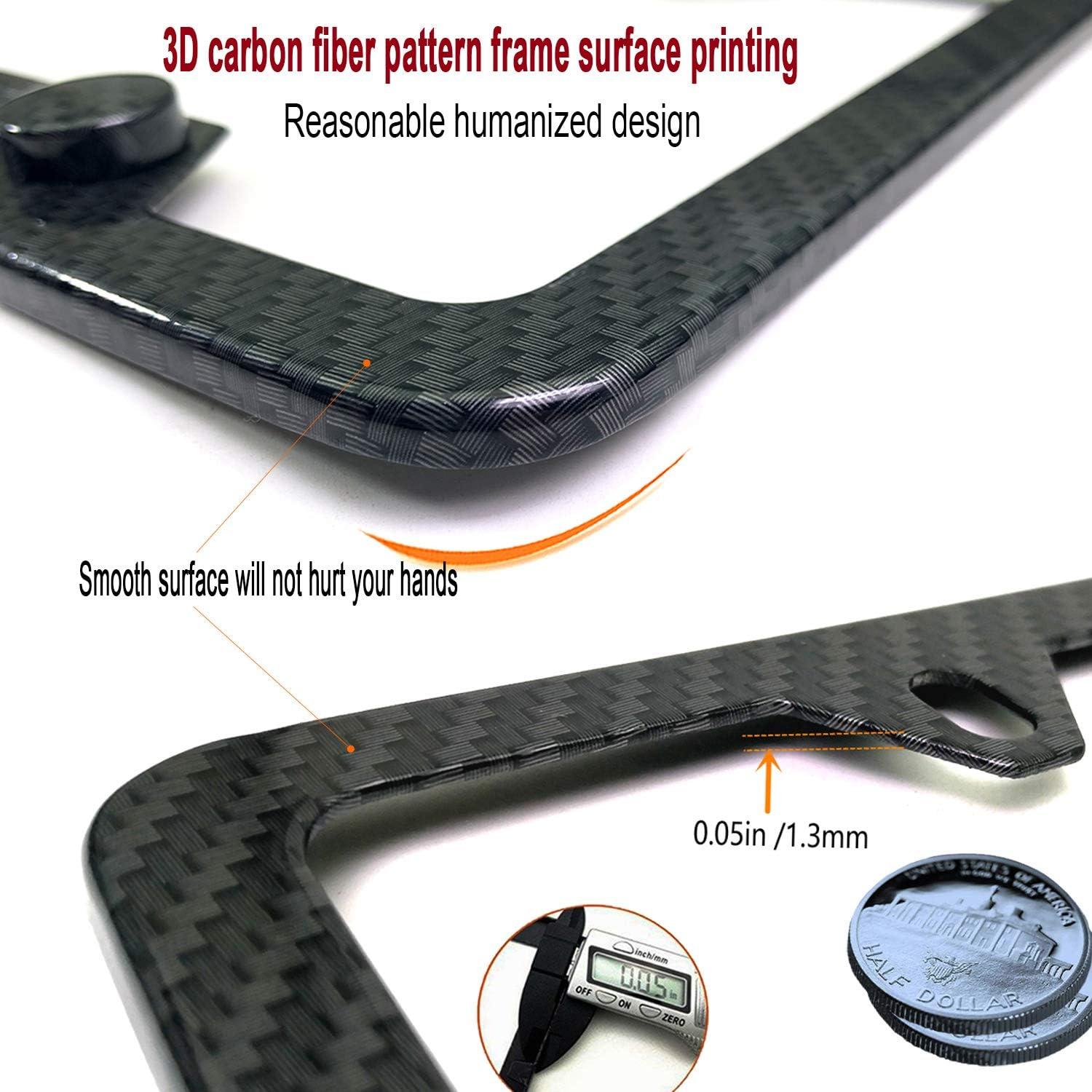 Marco de Placa de Licencia Aluminio Negro YoUoY - Paquete de 2