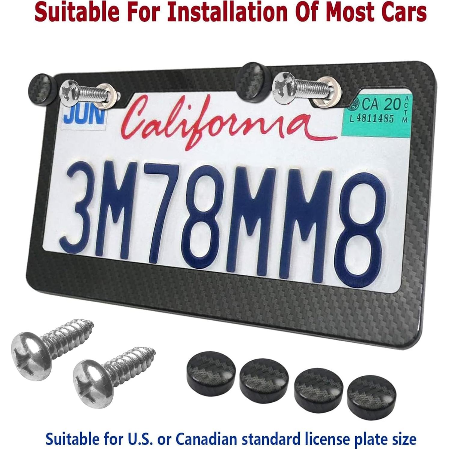 Marco de Placa de Licencia Aluminio Negro YoUoY - Paquete de 2