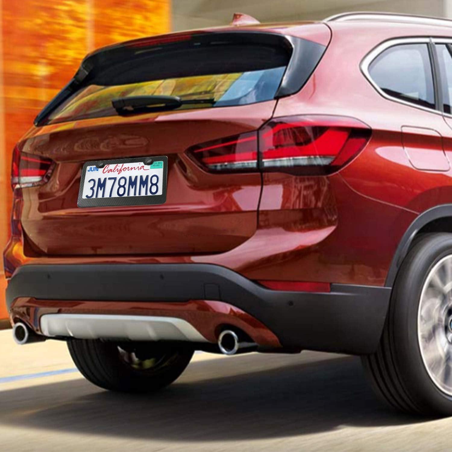 Marco de Placa de Licencia Aluminio Negro YoUoY - Paquete de 2