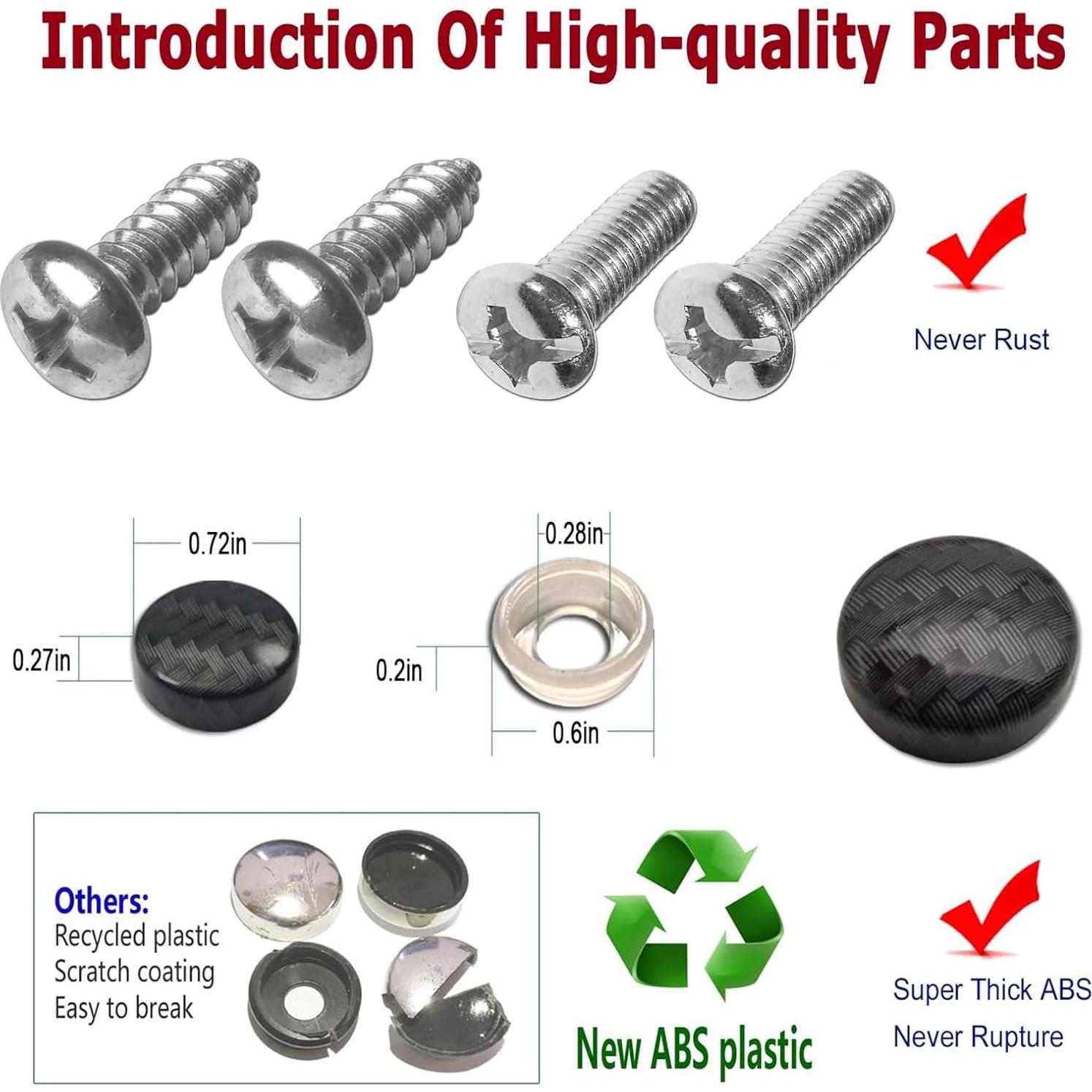 Marco de Placa de Licencia Aluminio Negro YoUoY - Paquete de 2