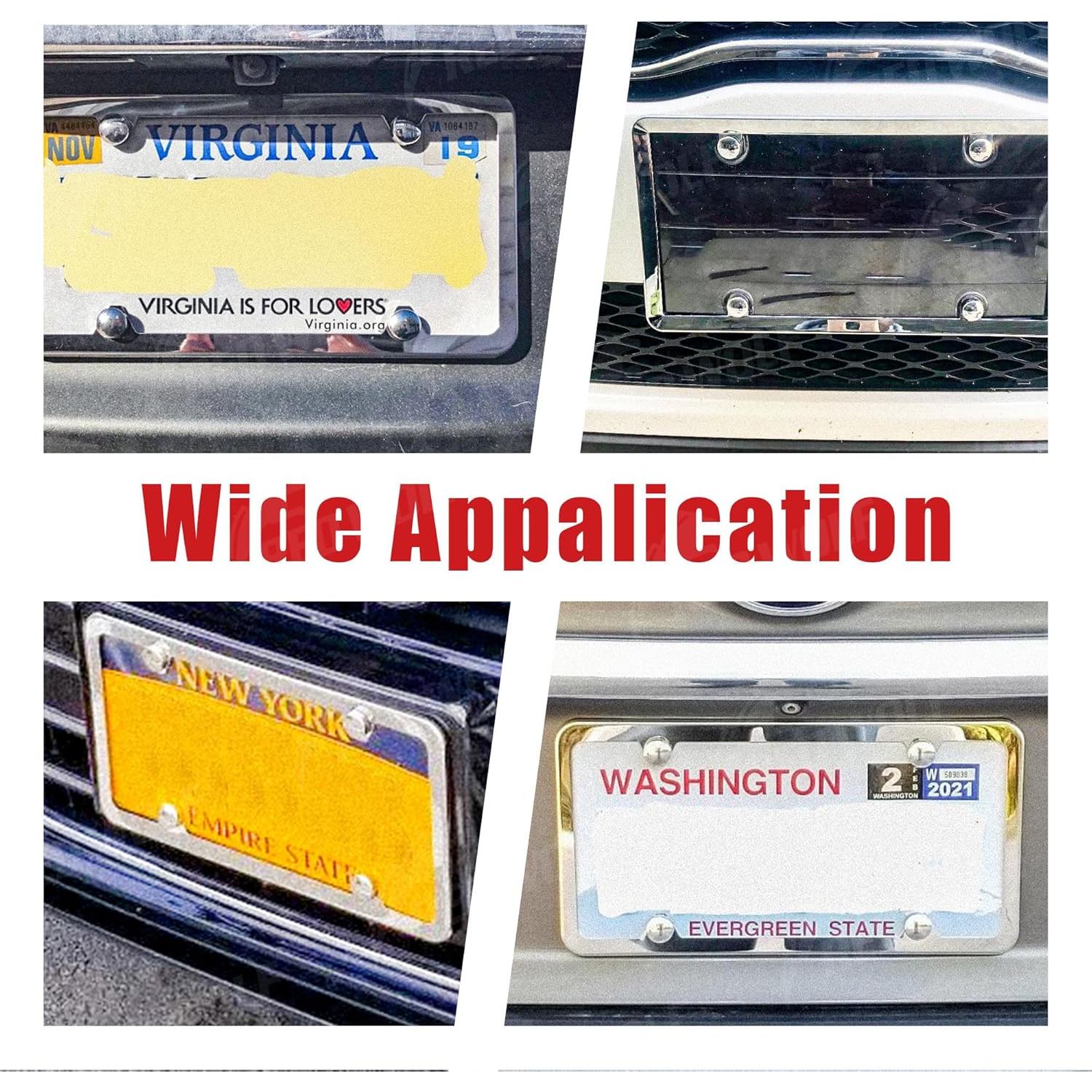 Marco de Placa de Licencia Acero Inoxidable RED WOLF 2PCS