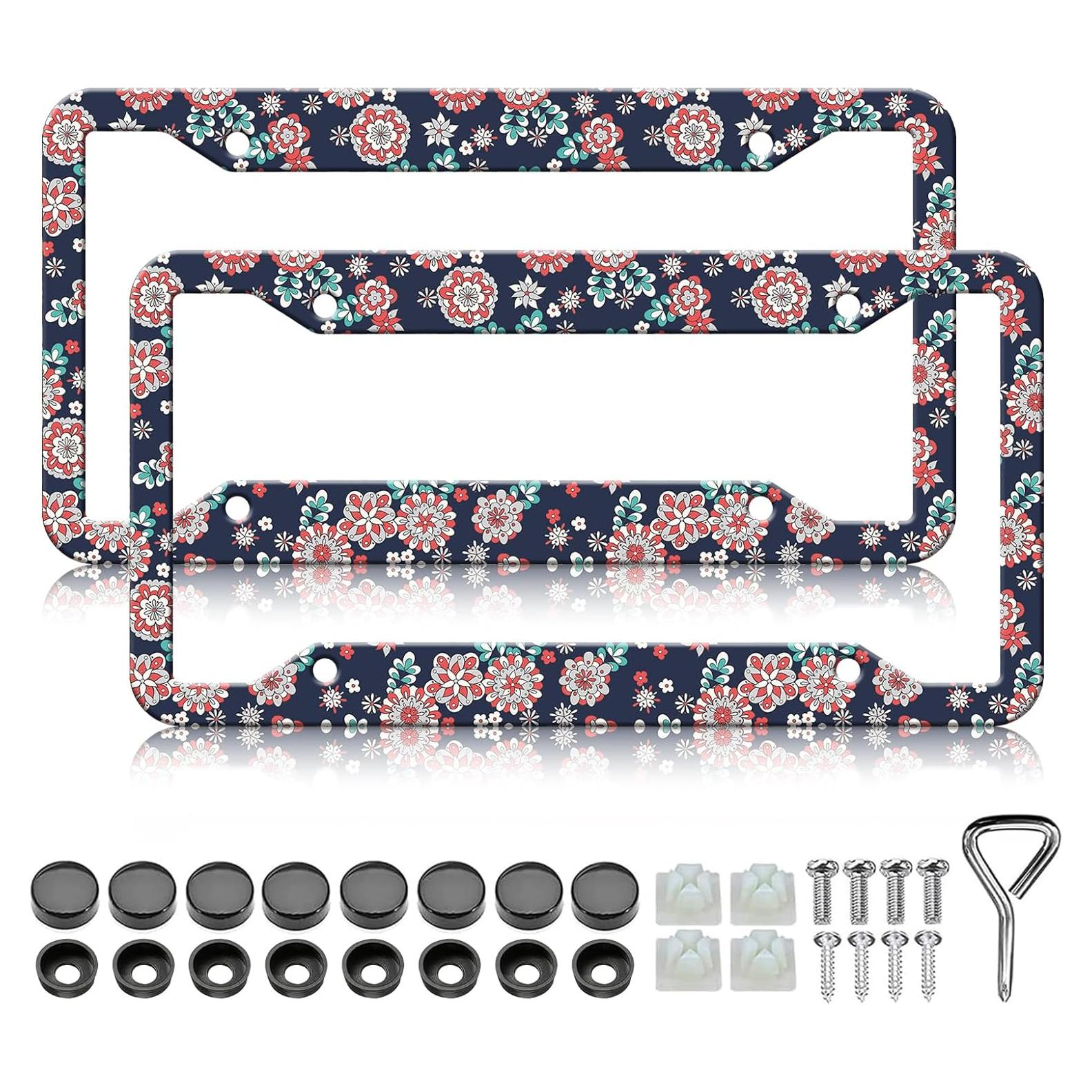 Marcos de Placas de Licencia HCSS - Paquete de 2, Aluminio, 30.5x15.2 cm