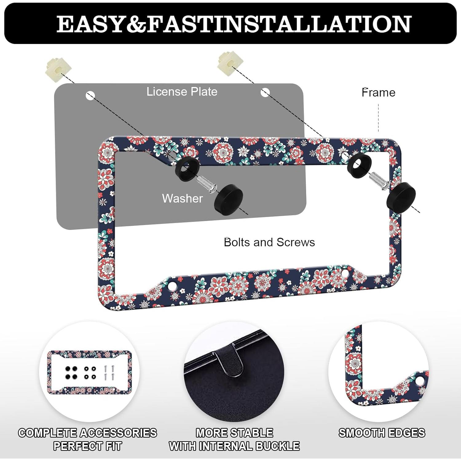 Marcos de Placas de Licencia HCSS - Paquete de 2, Aluminio, 30.5x15.2 cm