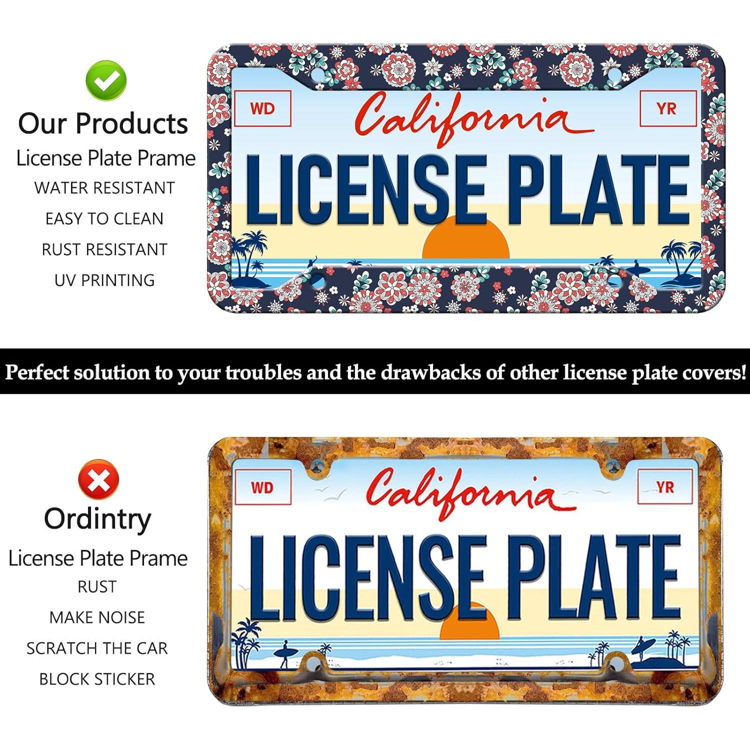 Marcos de Placas de Licencia HCSS - Paquete de 2, Aluminio, 30.5x15.2 cm