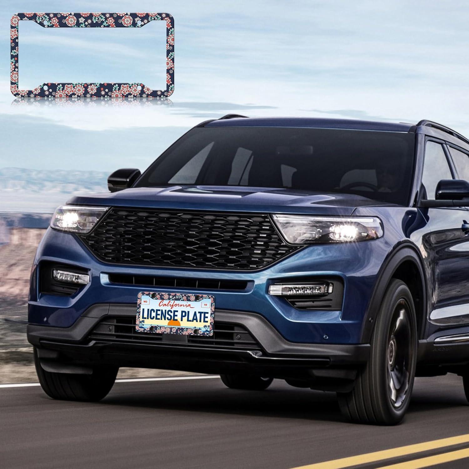 Marcos de Placas de Licencia HCSS - Paquete de 2, Aluminio, 30.5x15.2 cm