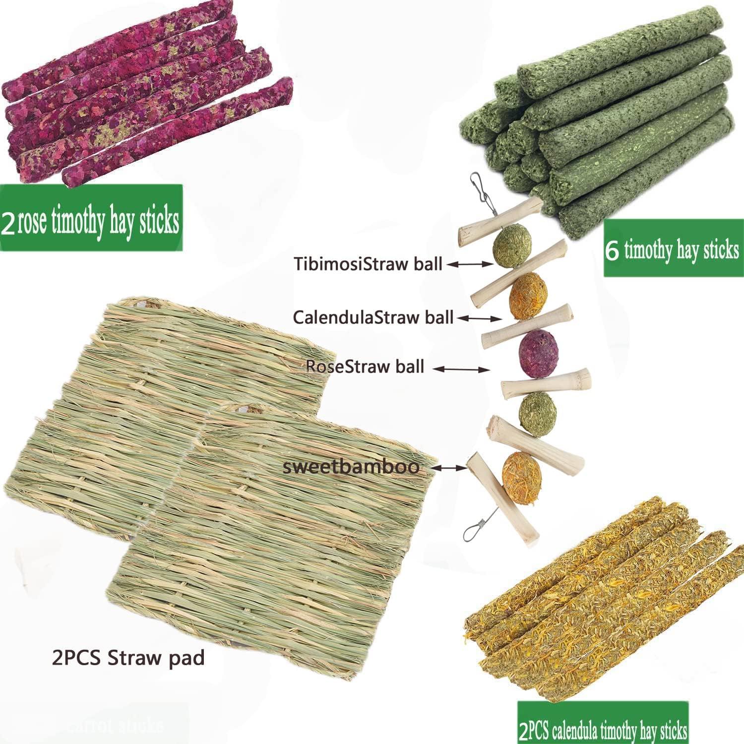 Juguetes para Conejos y Cobayas KL852 - 30 Piezas Naturales