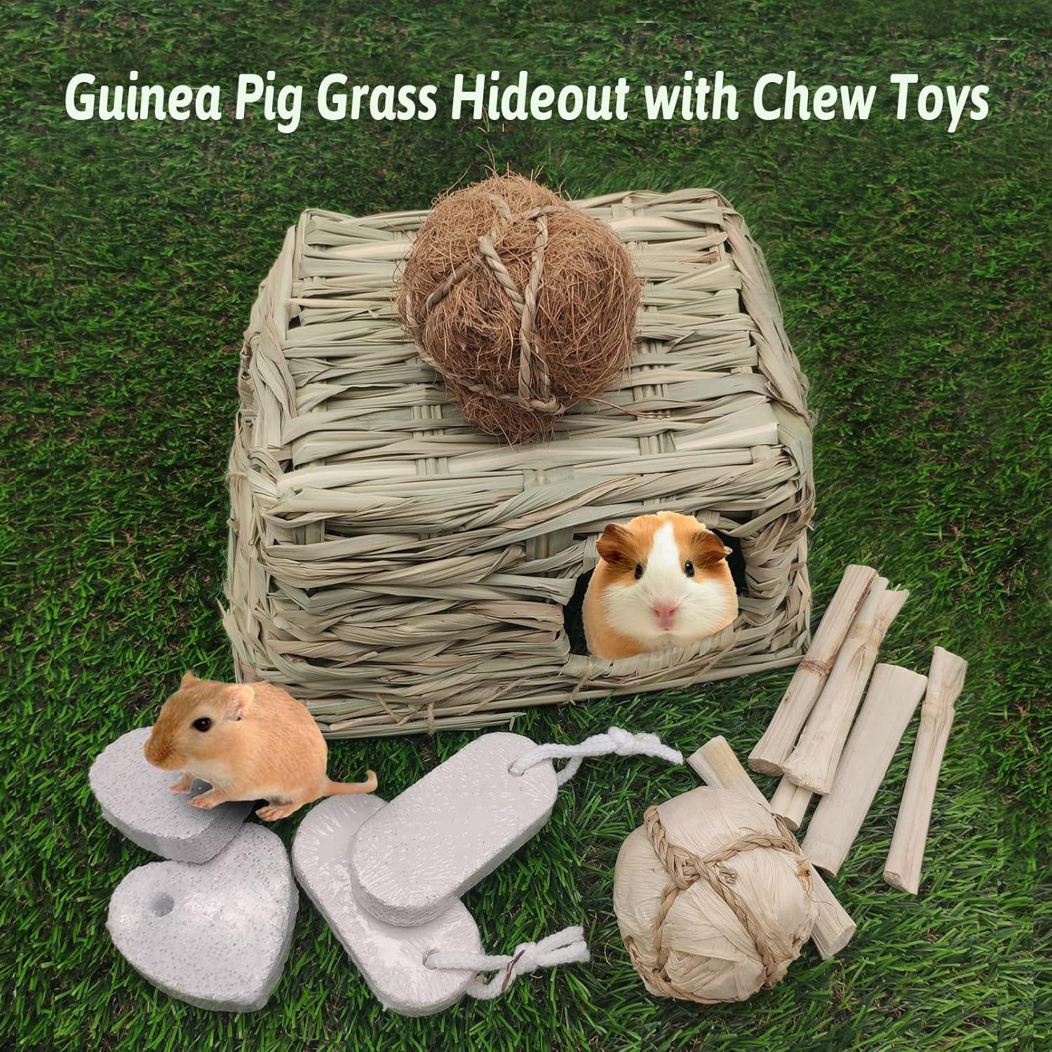 Casa de Hierba Natural BNOSDM para Cobayas y Hámsters 25.9x19.8cm