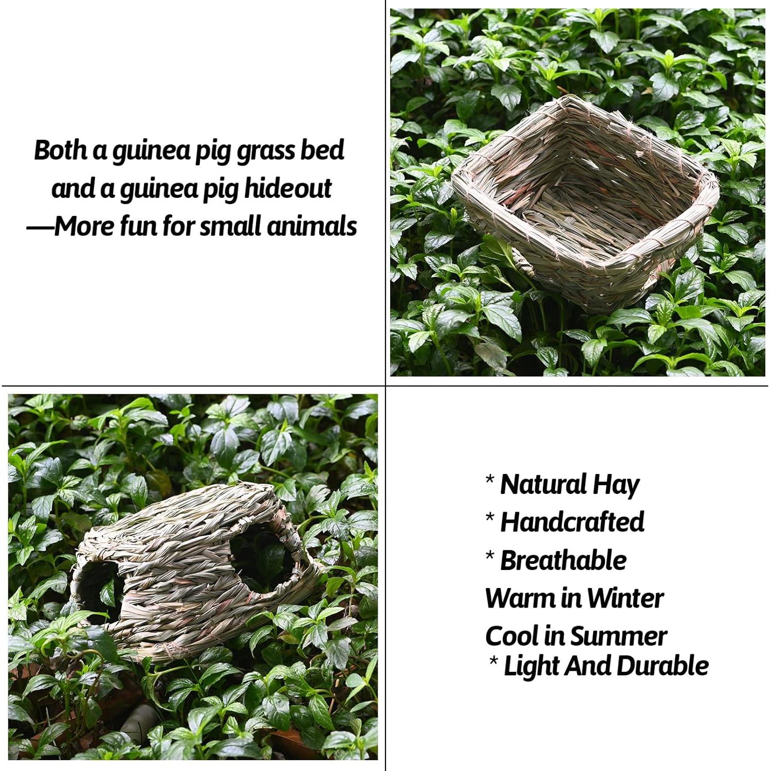 Casa de Hierba Natural BNOSDM para Cobayas y Hámsters 25.9x19.8cm