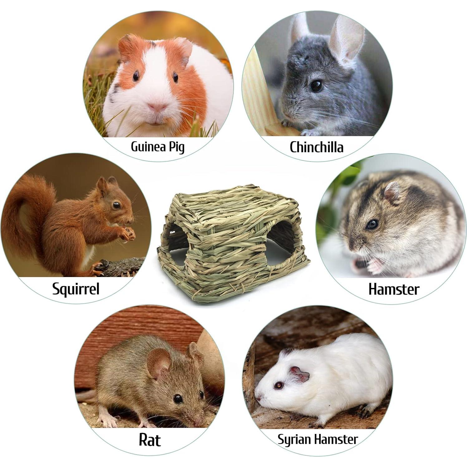 Casa de Hierba Natural BNOSDM para Cobayas y Hámsters 25.9x19.8cm