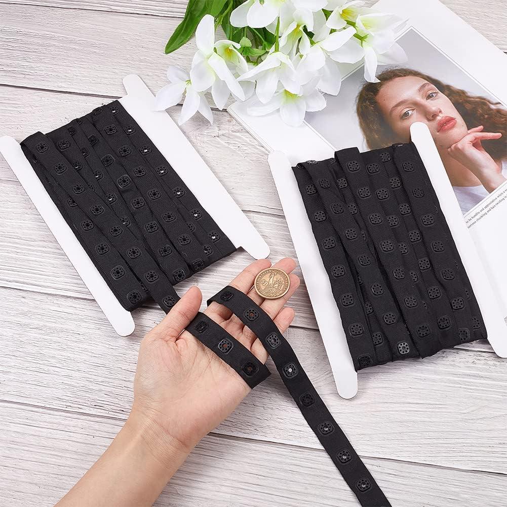 Cinta de Botones a Presión GORGECRAFT 10 Yardas 18mm Negra