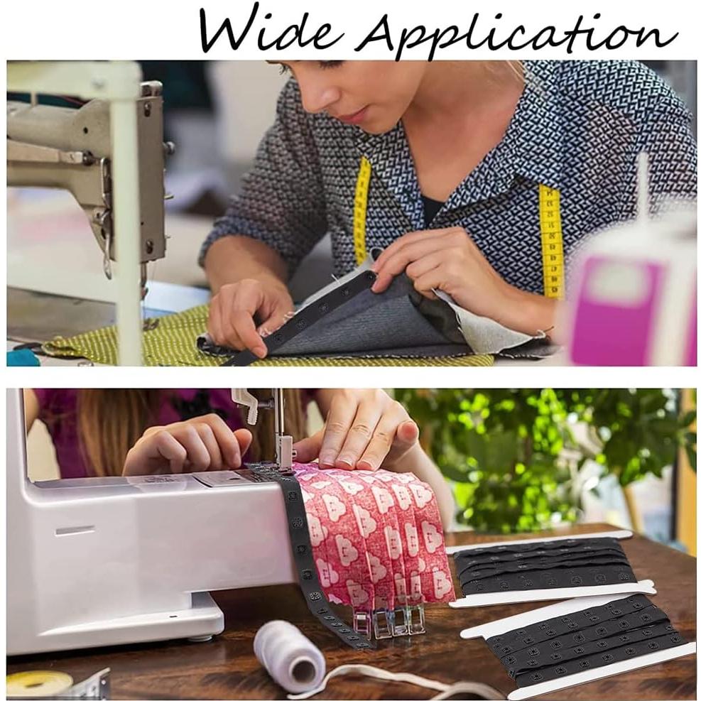 Cinta de Botones a Presión GORGECRAFT 10 Yardas 18mm Negra