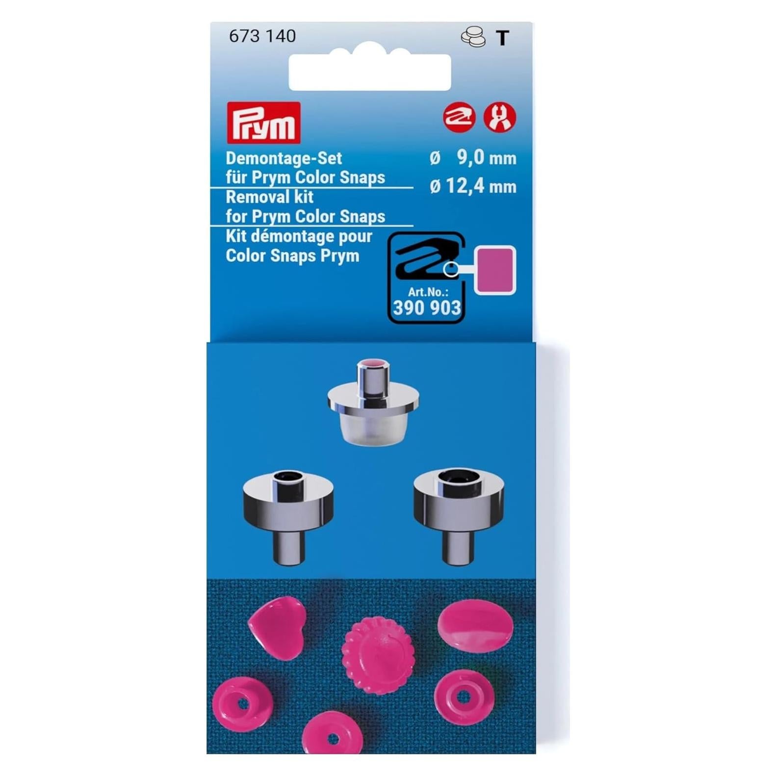 Kit de eliminación de broches Prym Color Snaps 9-12.4 mm, 3 unidades