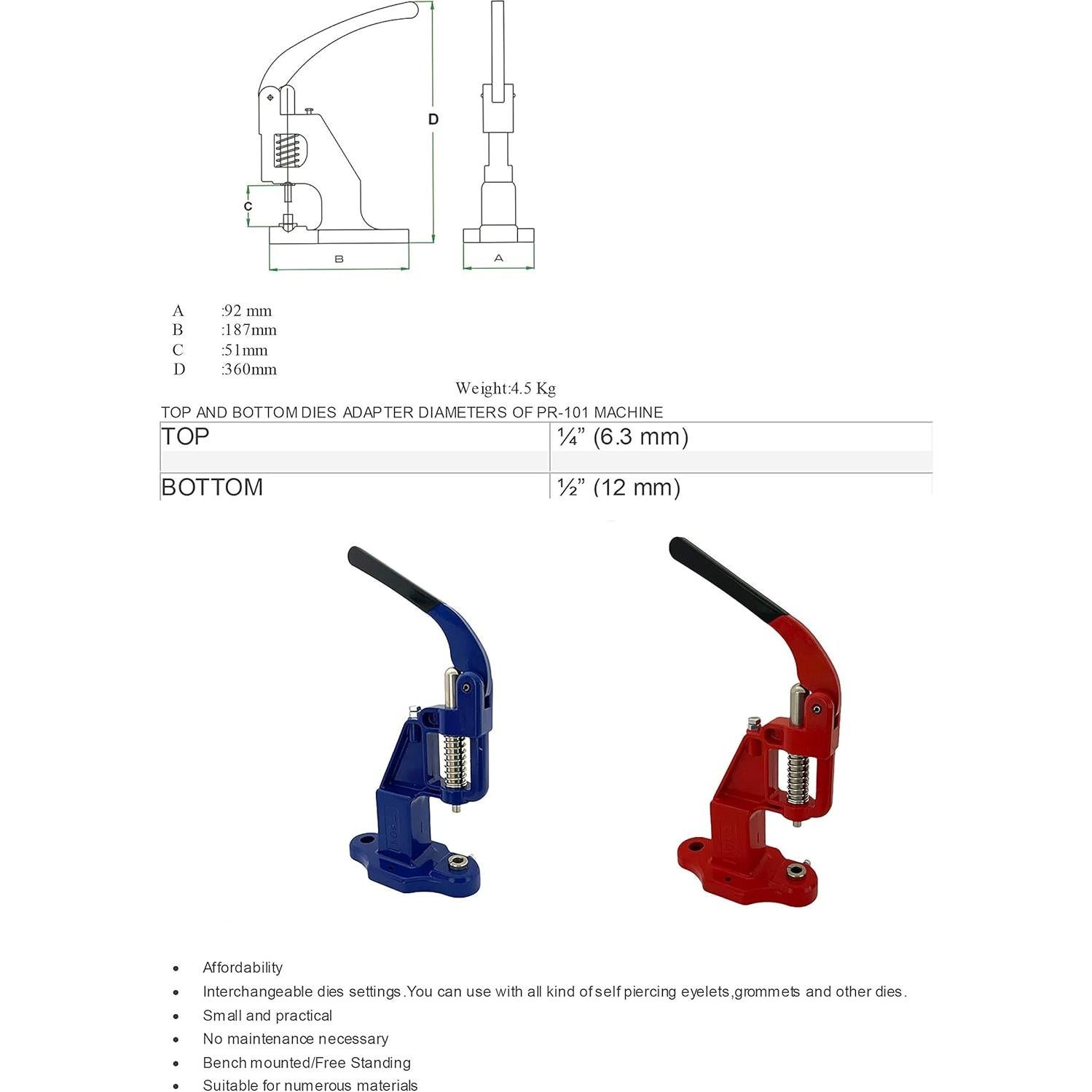Kit de Botones de Prong HOBBY TRENDY 600 Piezas 9.5 mm