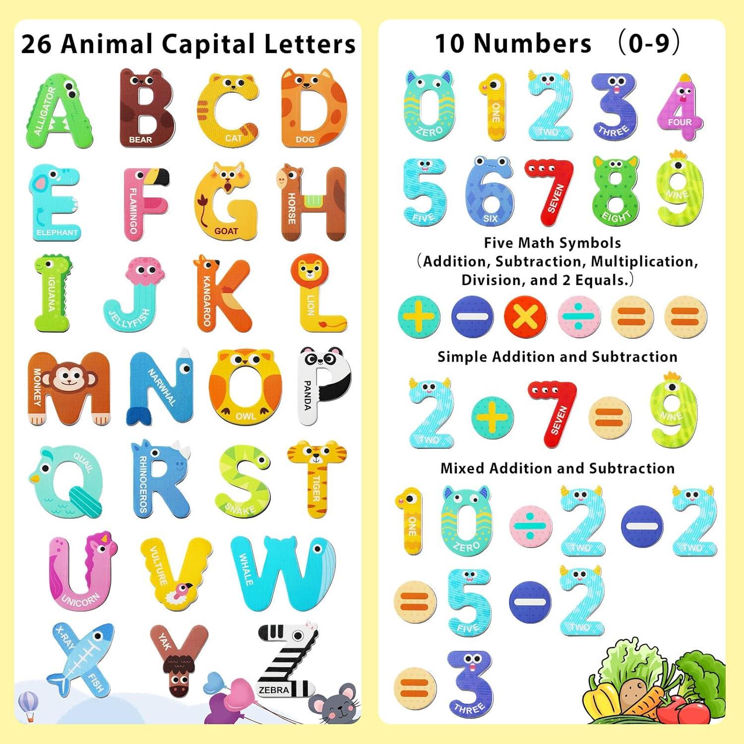 Cocurb 52 Piezas Letras y Números Magnéticos para Niños