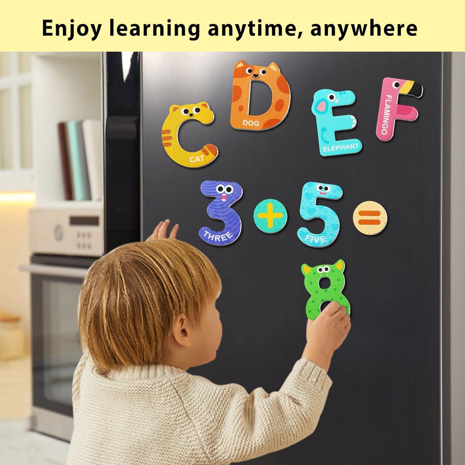 Cocurb 52 Piezas Letras y Números Magnéticos para Niños