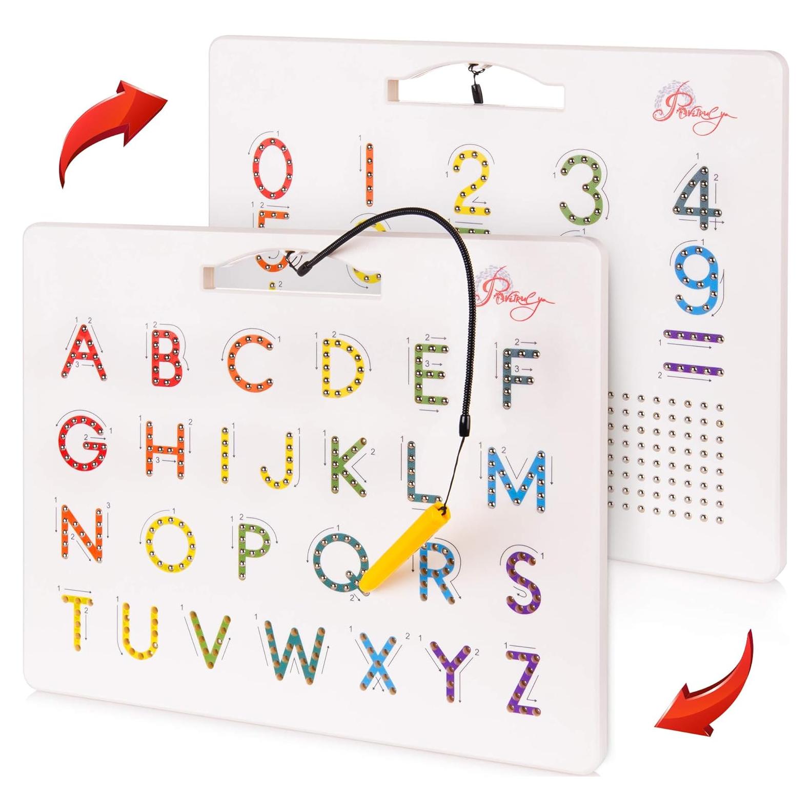 Tablero Magnético de Trazado Povitrulya - Letras y Números
