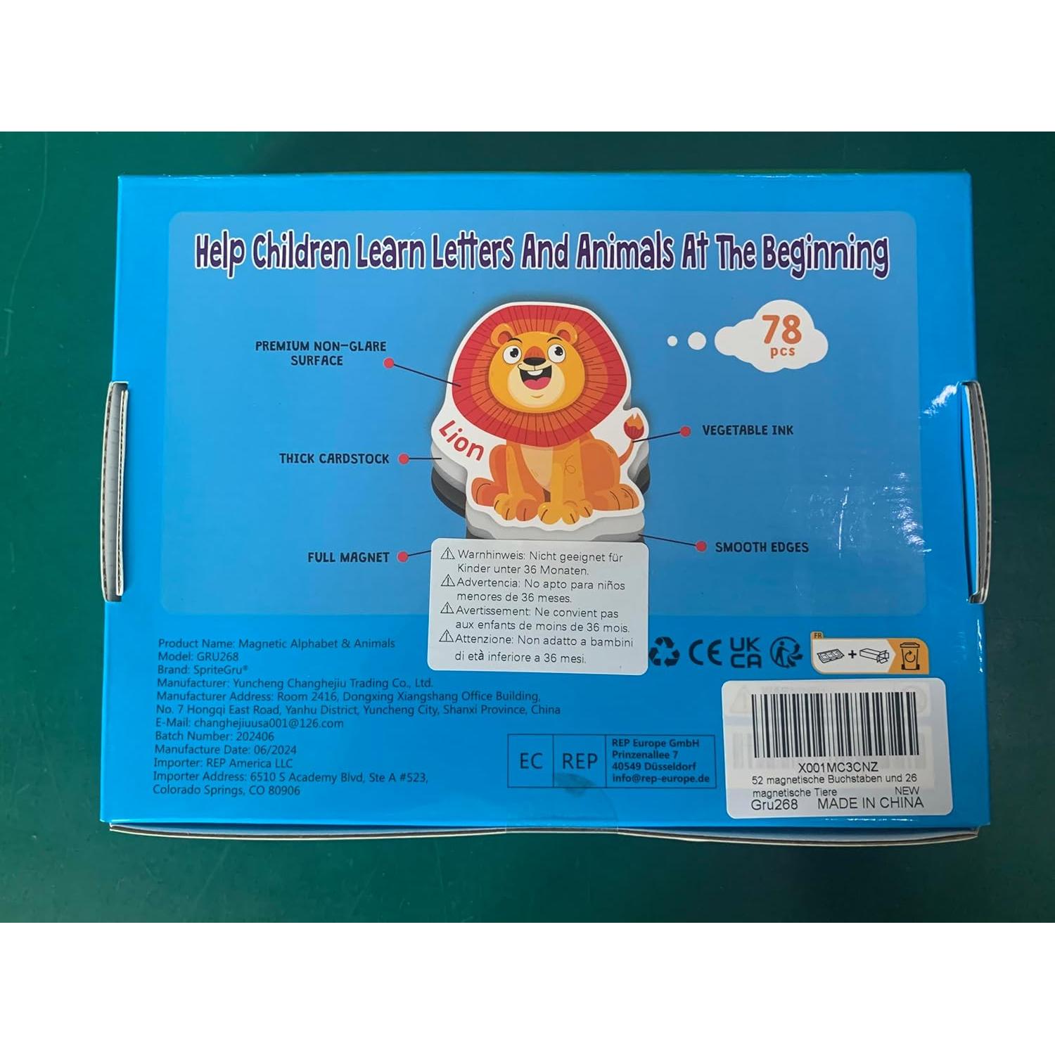 Juego de Alfabeto Magnético SpriteGru 78 Piezas para Niños