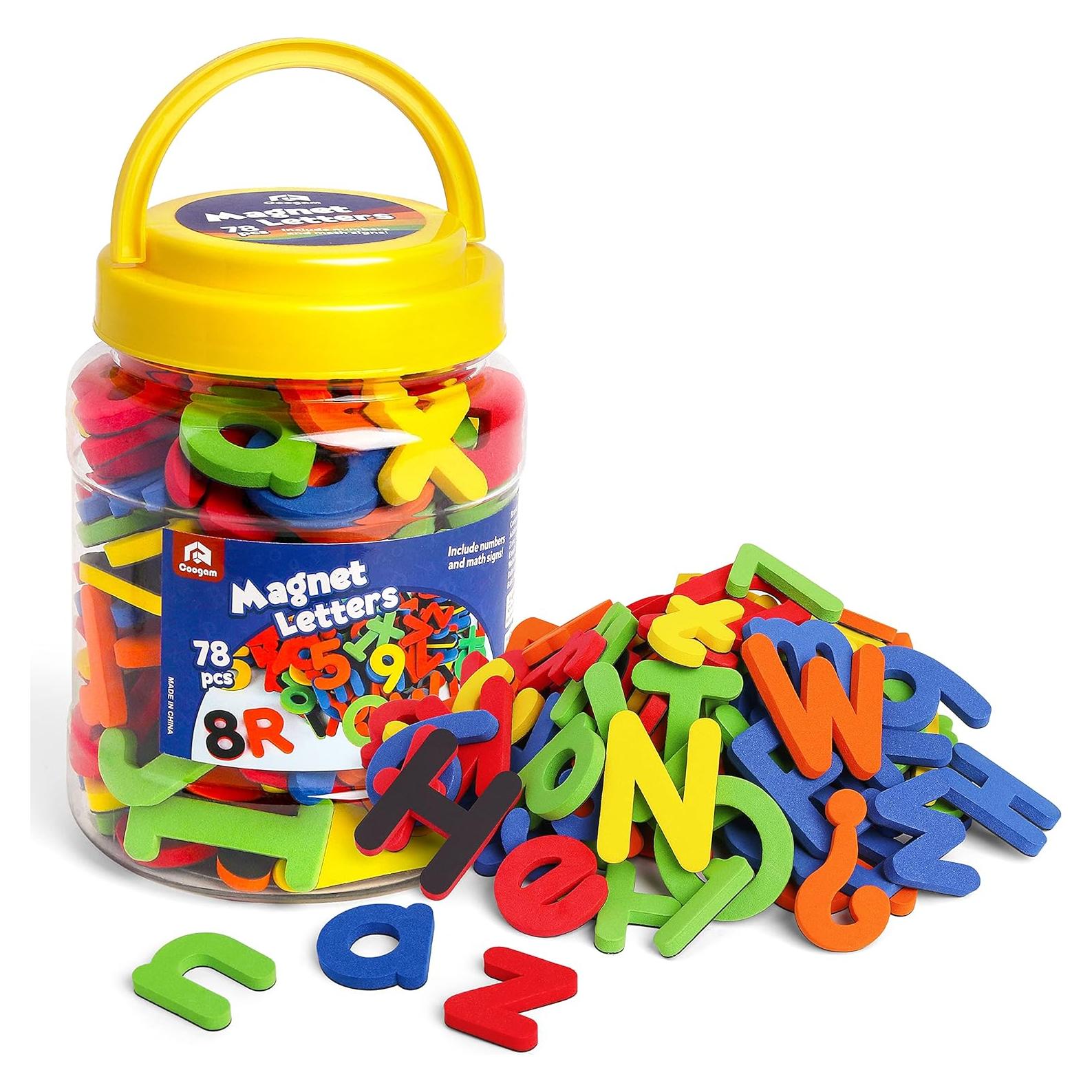 Coogam Letras y Números Magnéticos EVA 78 Piezas Colorido