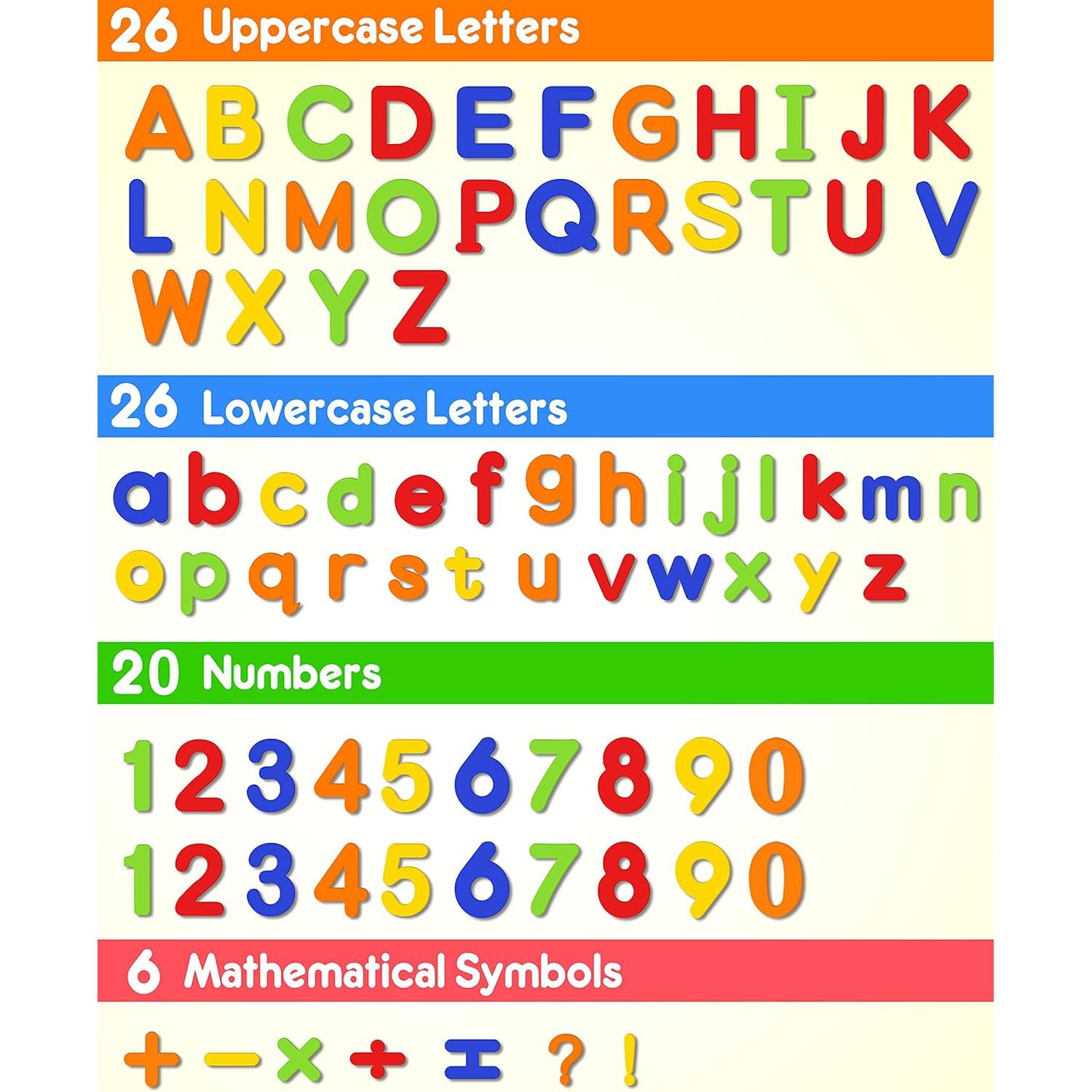Coogam Letras y Números Magnéticos EVA 78 Piezas Colorido