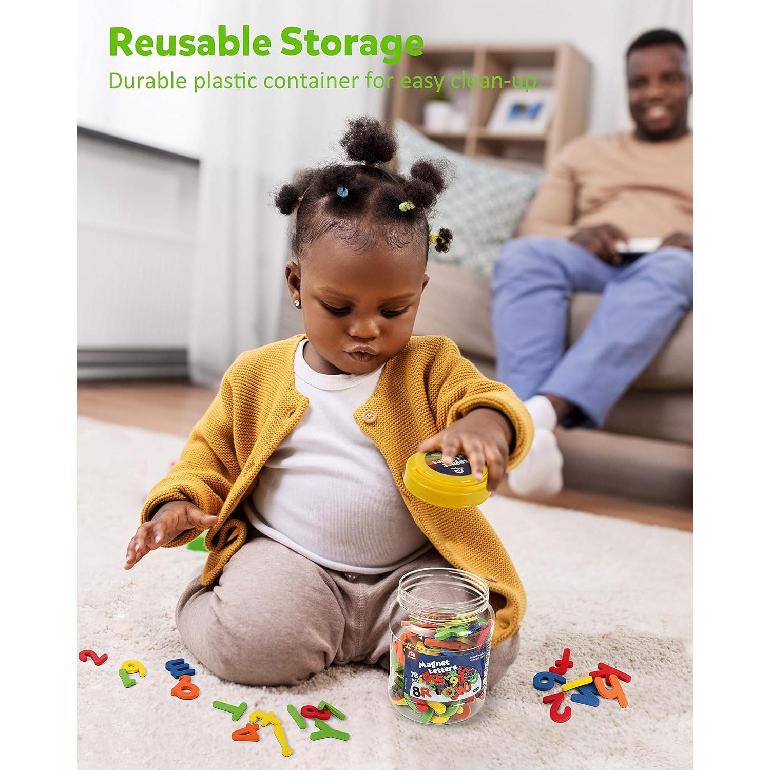 Coogam Letras y Números Magnéticos EVA 78 Piezas Colorido