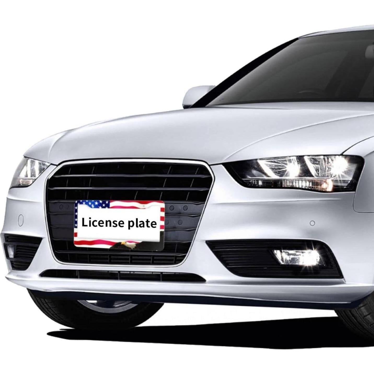 Marco de Placa de Licencia Aluminio PMZRAO Bandera Americana - 2 Piezas