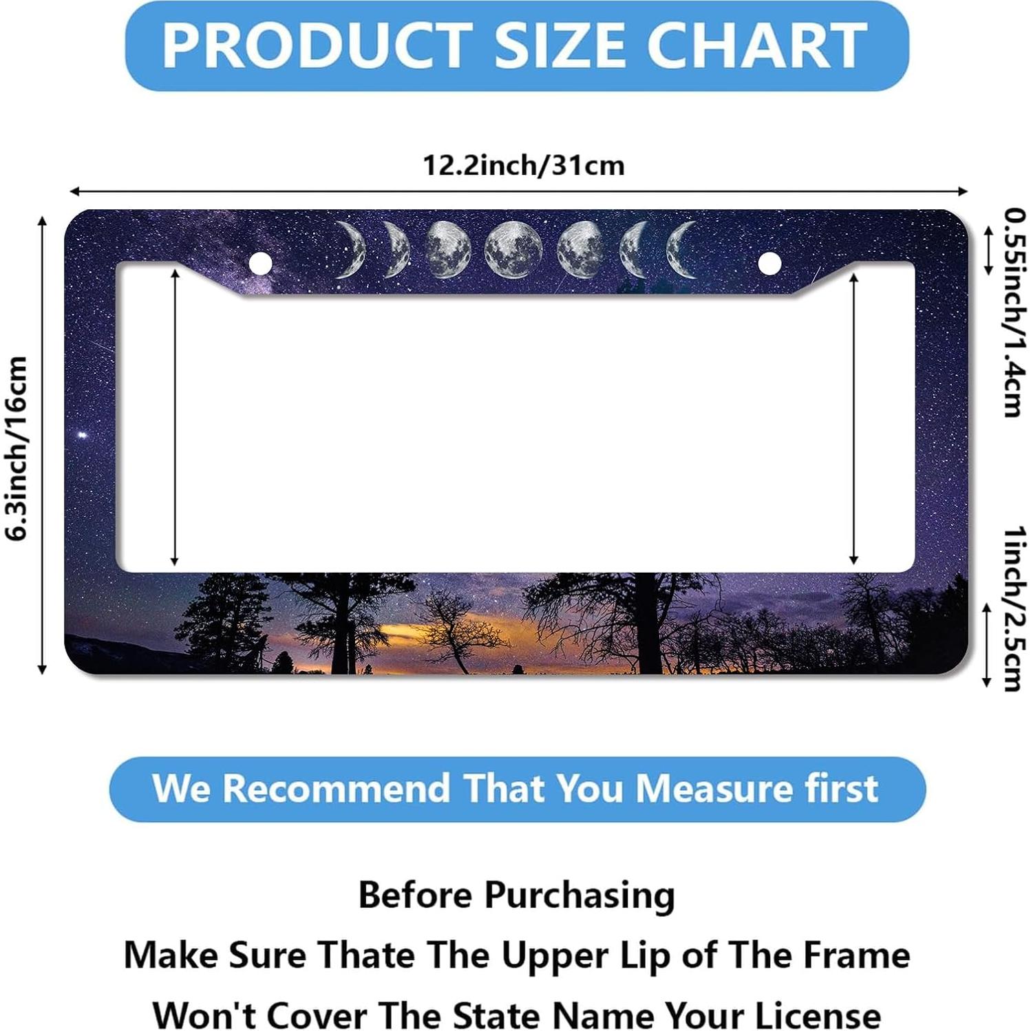 Marco de Placa de Licencia Aluminio WUBJYGGK Cielo Estrellado 2 Pzas