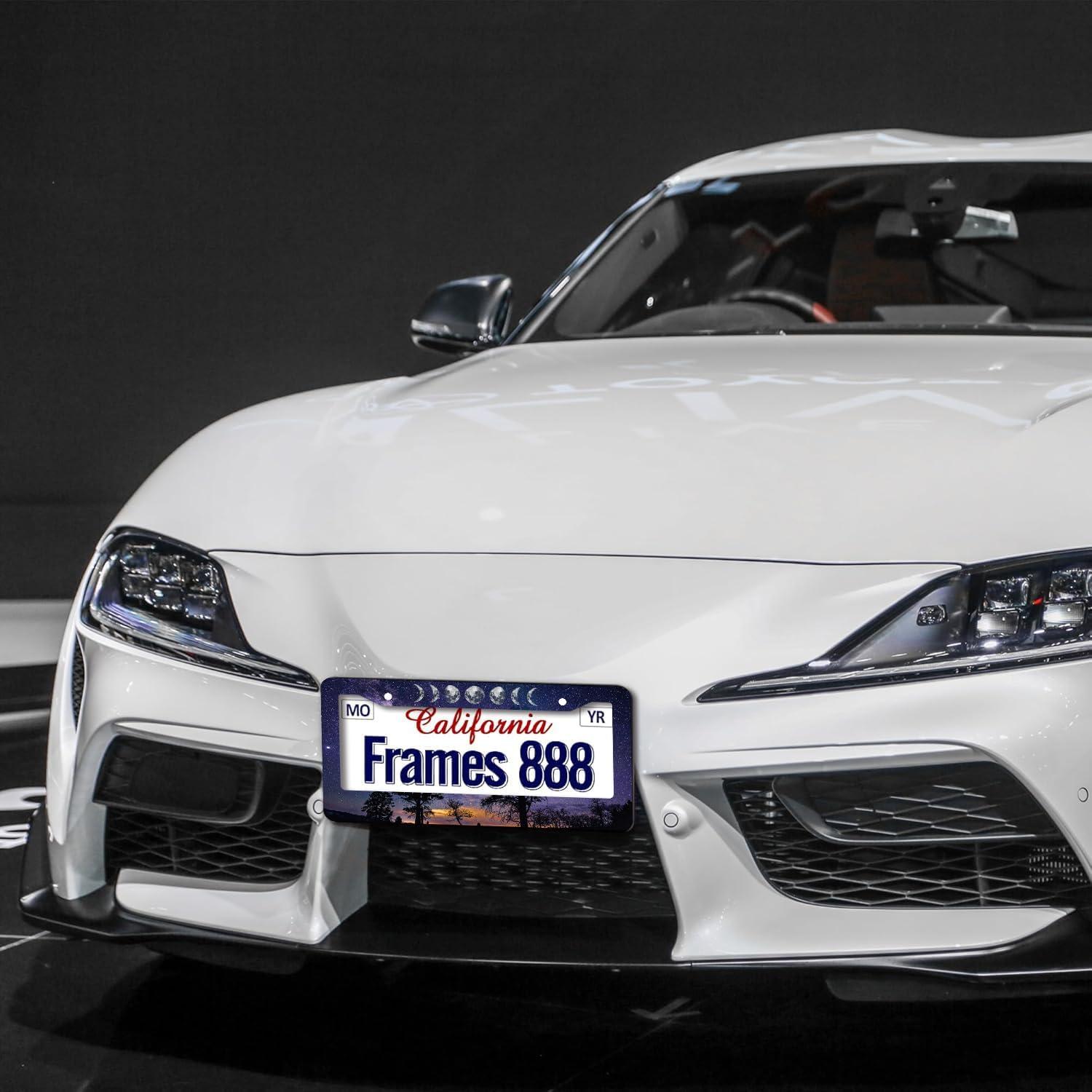 Marco de Placa de Licencia Aluminio WUBJYGGK Cielo Estrellado 2 Pzas