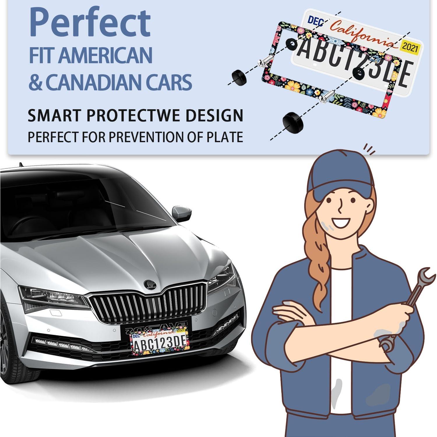 Marco de Placa de Licencia Floral Casuru 31 x 16 cm