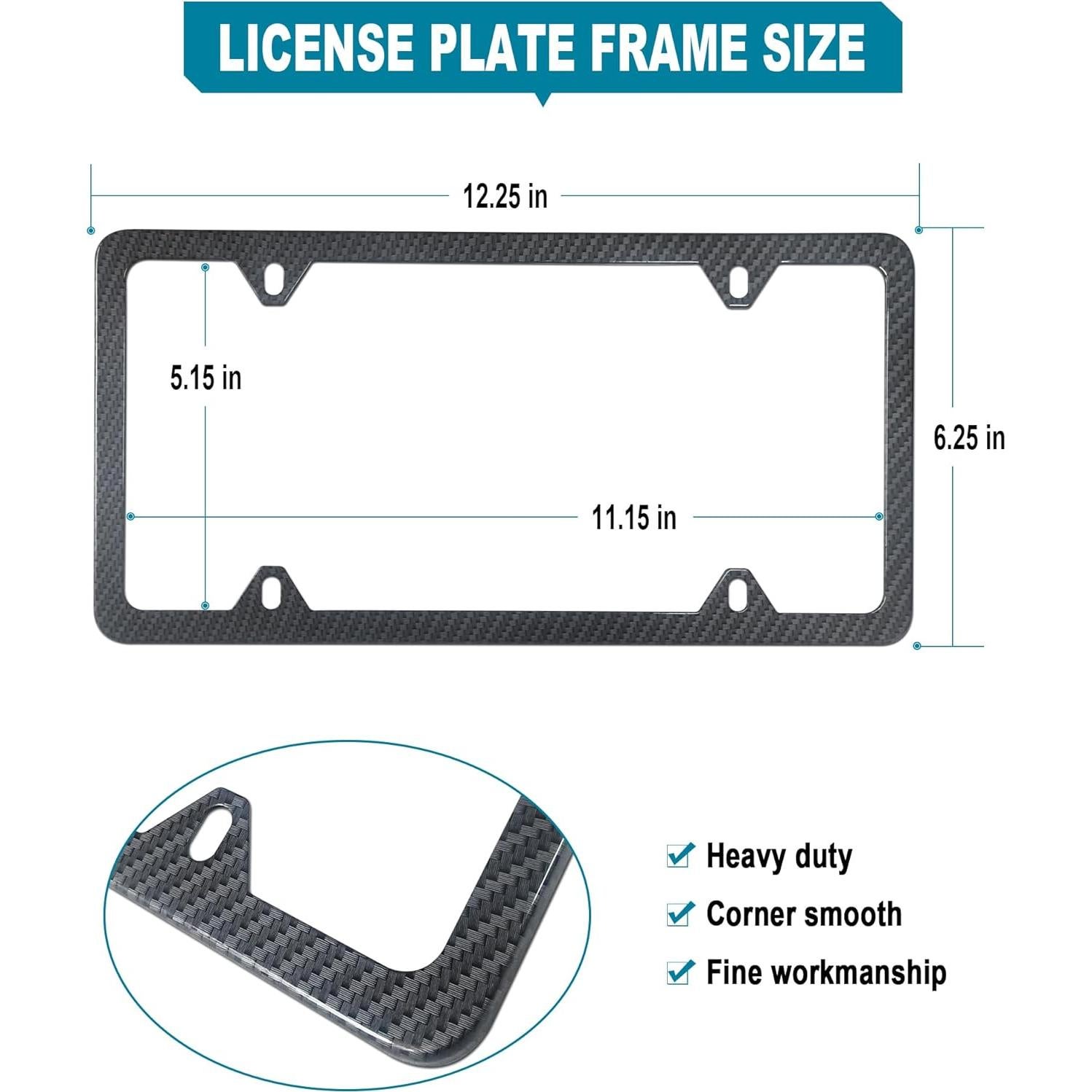 Marco de Placa de Licencia RCKJNJ Fibra de Carbono - Paquete de 2