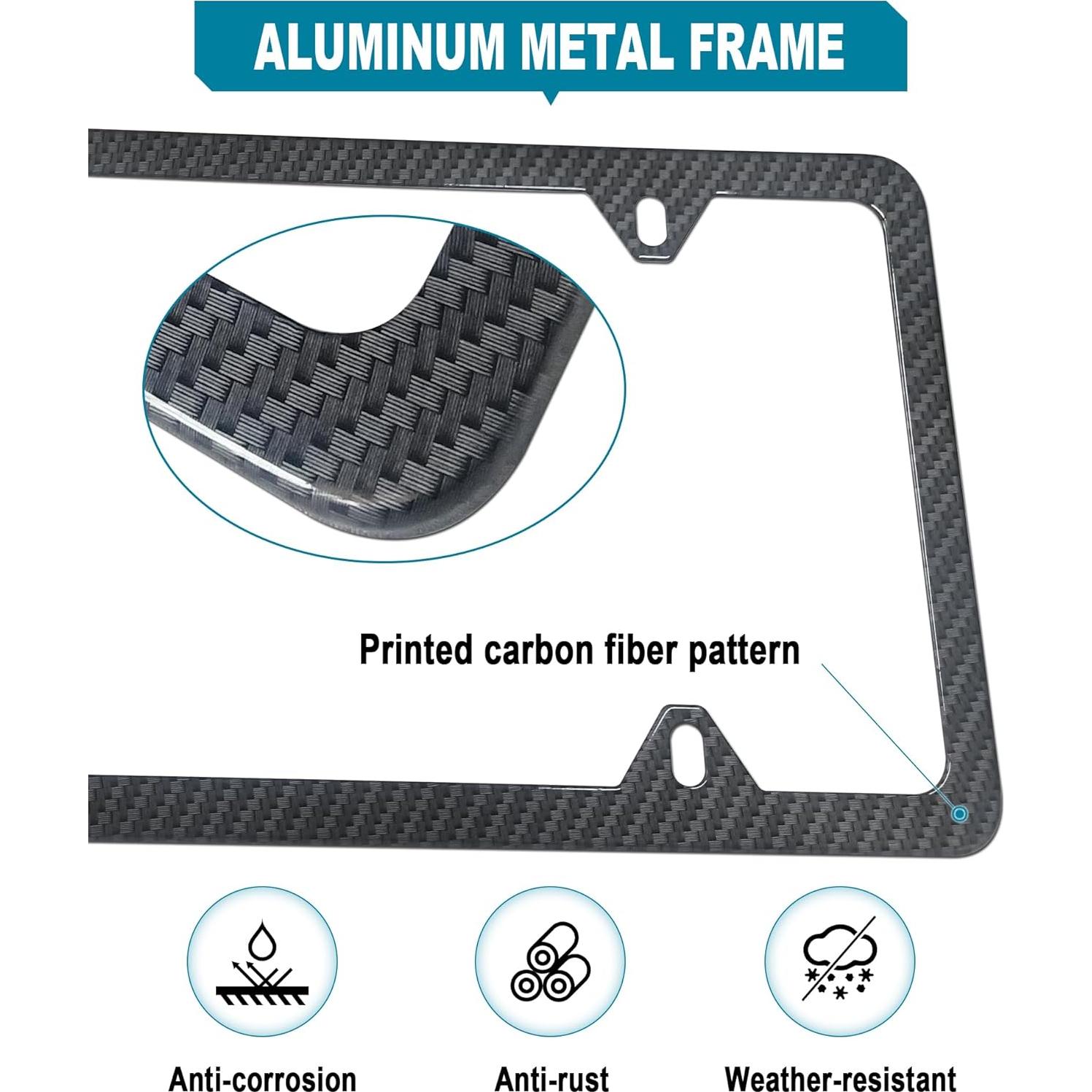 Marco de Placa de Licencia RCKJNJ Fibra de Carbono - Paquete de 2