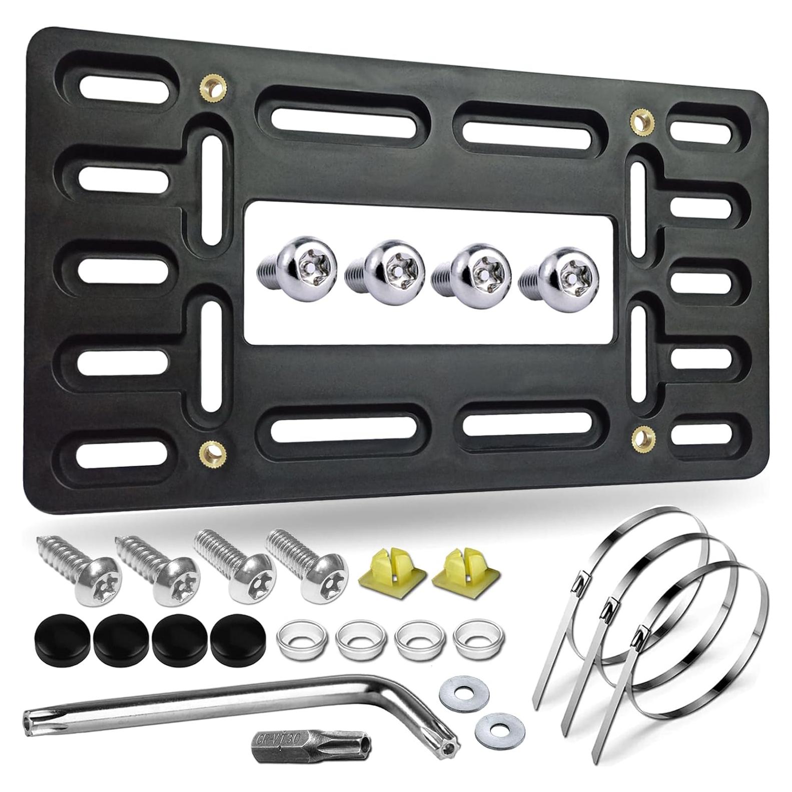 Soporte de Placa de Licencia Frontal Aootf - Kit Universal Antirrobo