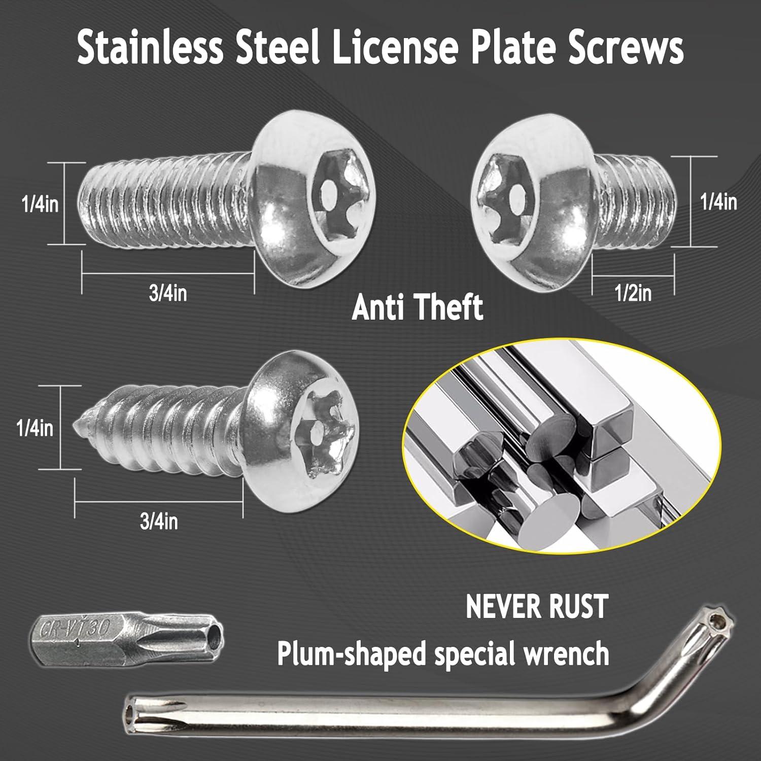 Soporte de Placa de Licencia Frontal Aootf - Kit Universal Antirrobo