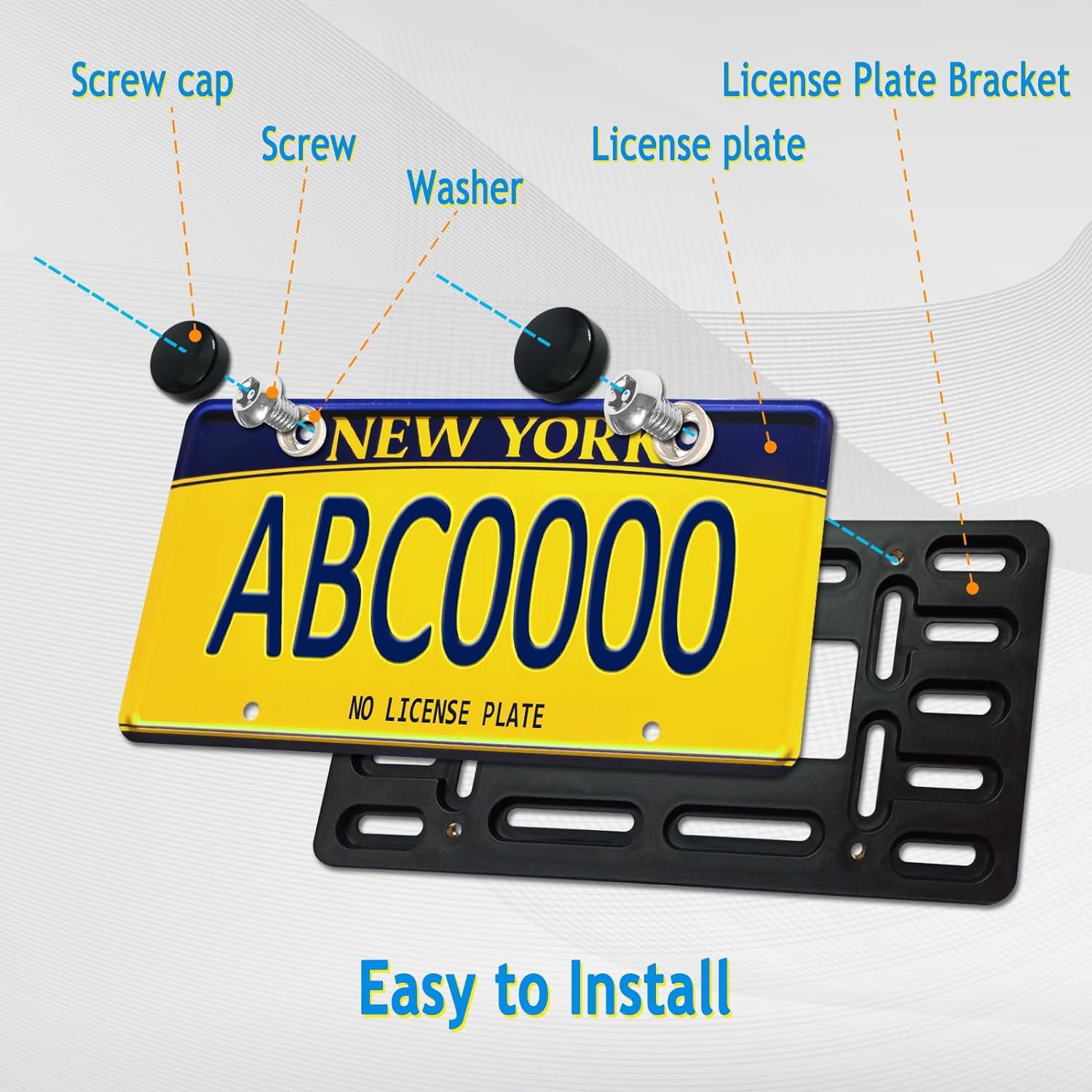 Soporte de Placa de Licencia Frontal Aootf - Kit Universal Antirrobo