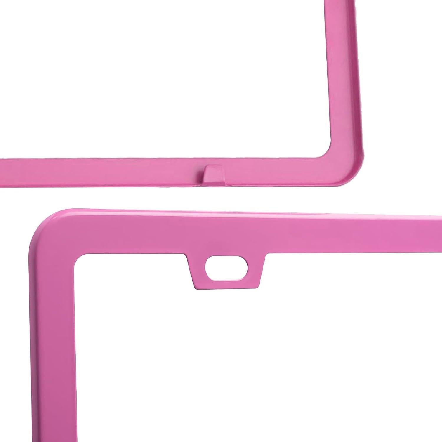 Marco de Placa de Licencia Rosa Shutuan - 2 Paquetes 31.75x16cm