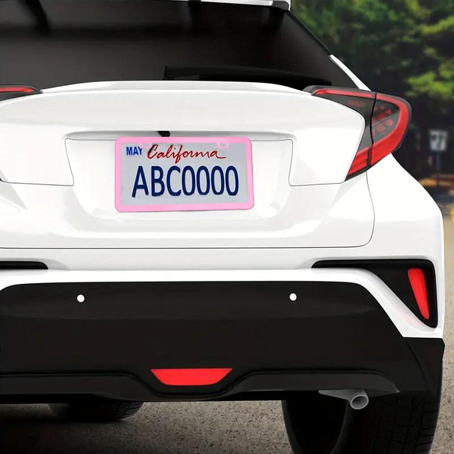 Marco de Placa de Licencia Rosa Shutuan - 2 Paquetes 31.75x16cm