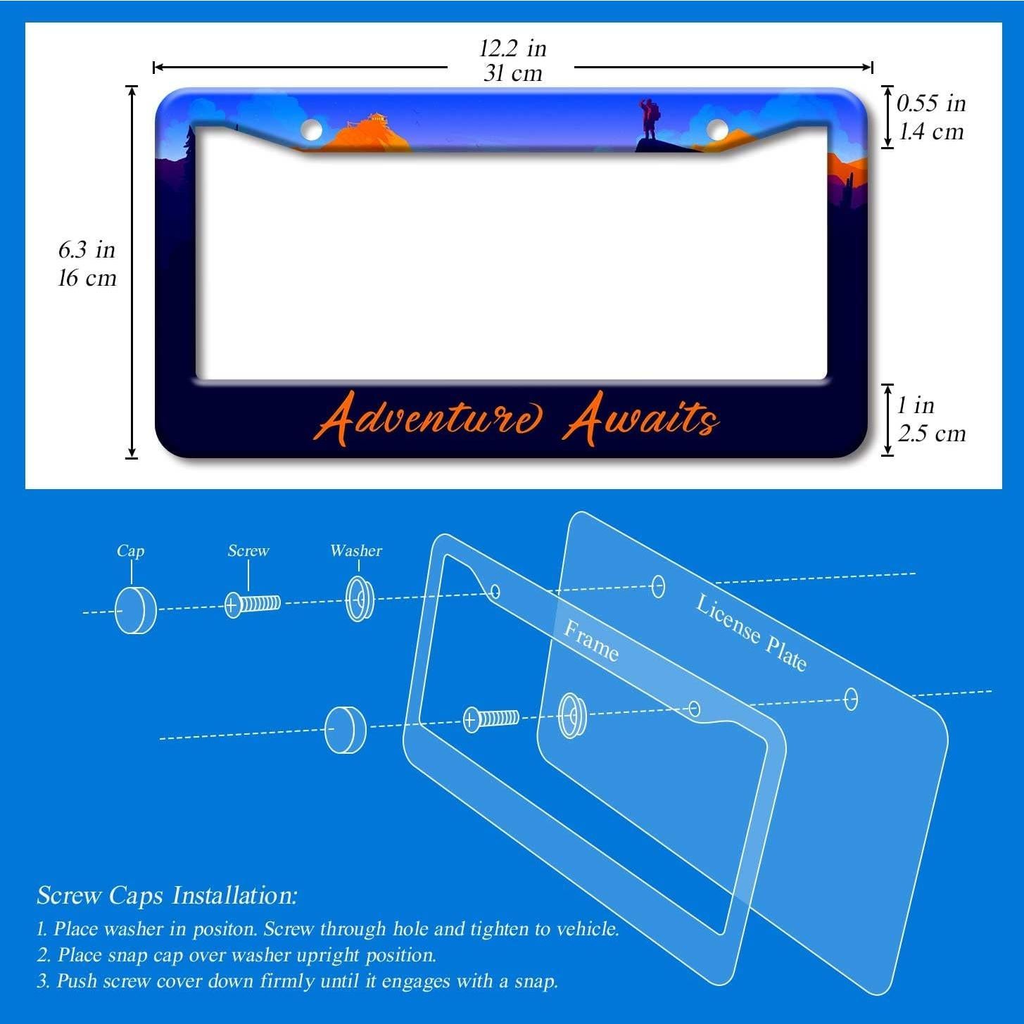 Marco de Placa de Licencia Pirffii LPF Aventura Azul Universal