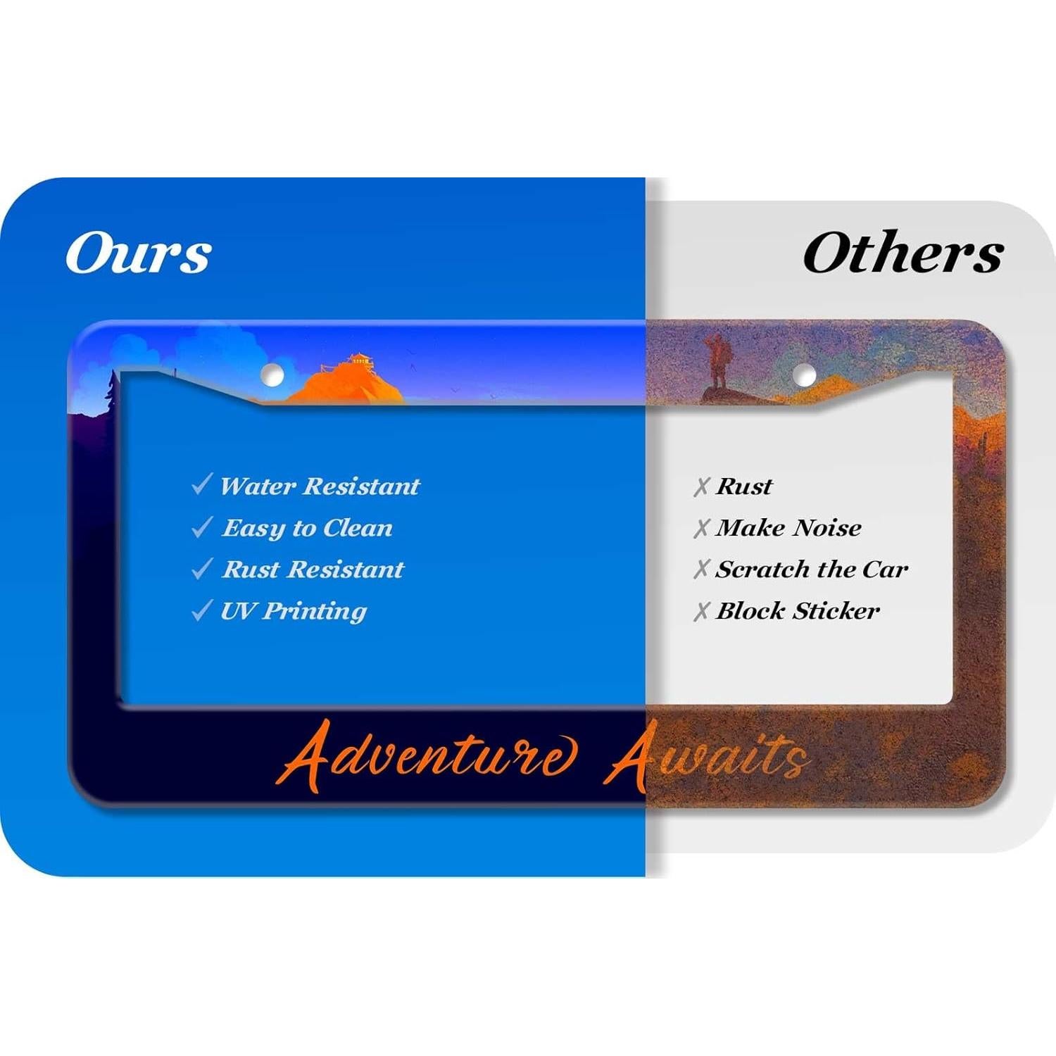 Marco de Placa de Licencia Pirffii LPF Aventura Azul Universal