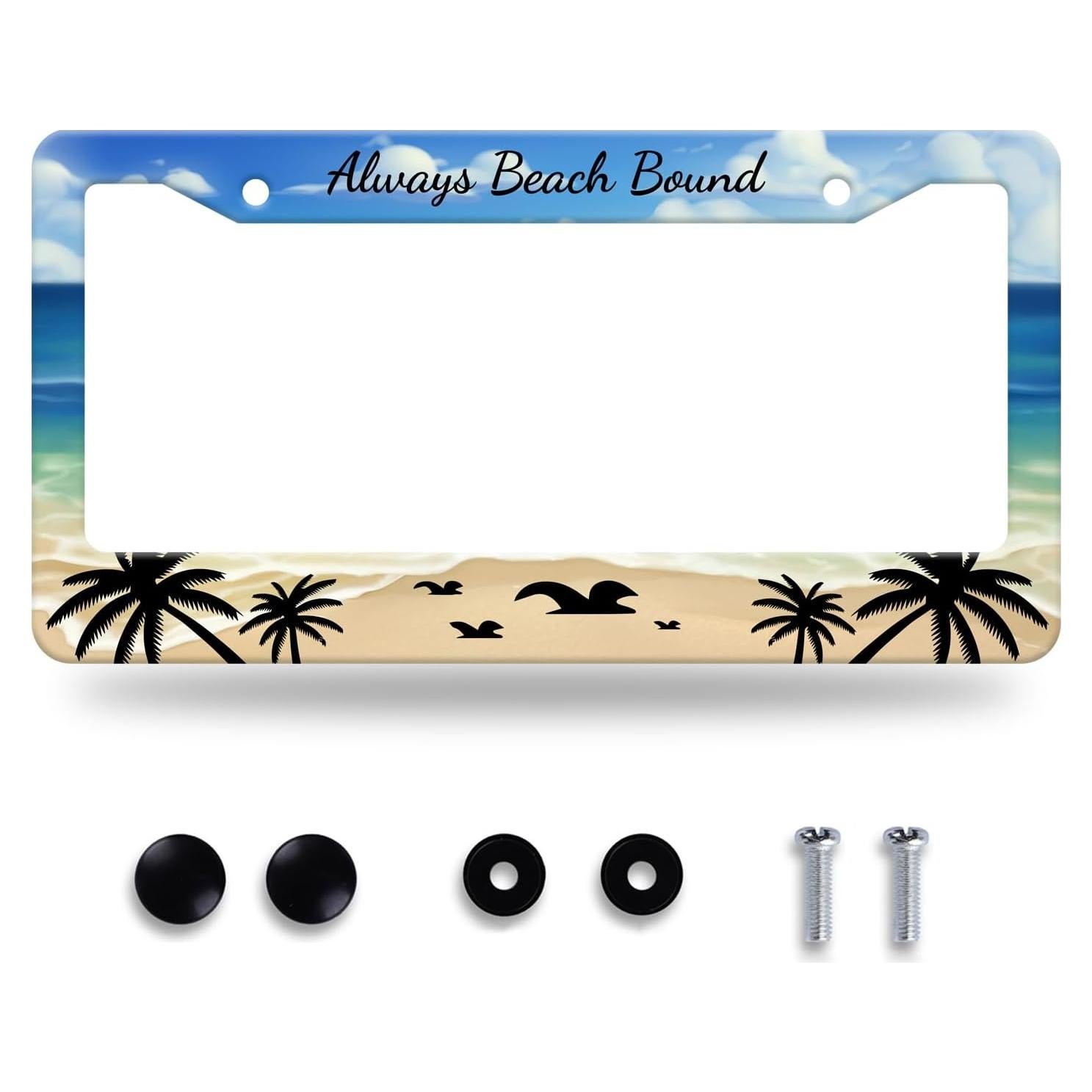 Marco de Placa de Licencia GORSNKYE Playa Tropical Acero Inoxidable