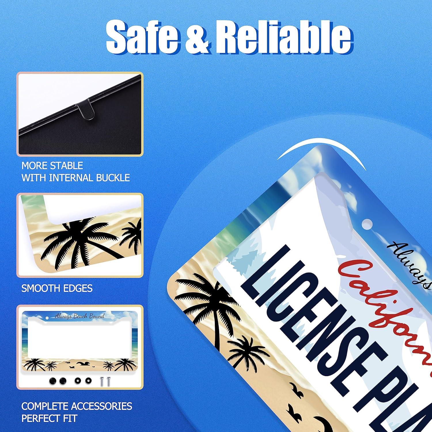 Marco de Placa de Licencia GORSNKYE Playa Tropical Acero Inoxidable