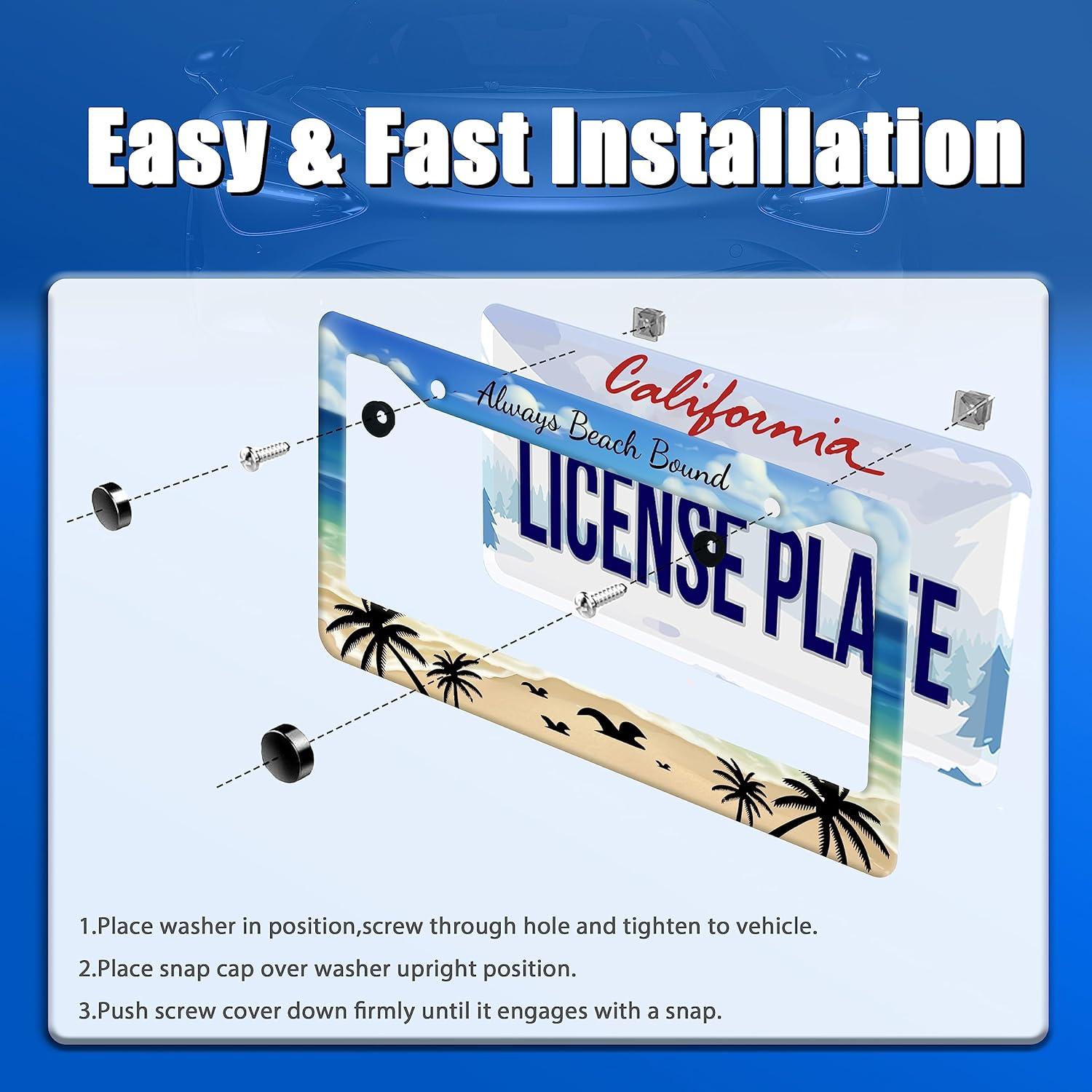 Marco de Placa de Licencia GORSNKYE Playa Tropical Acero Inoxidable