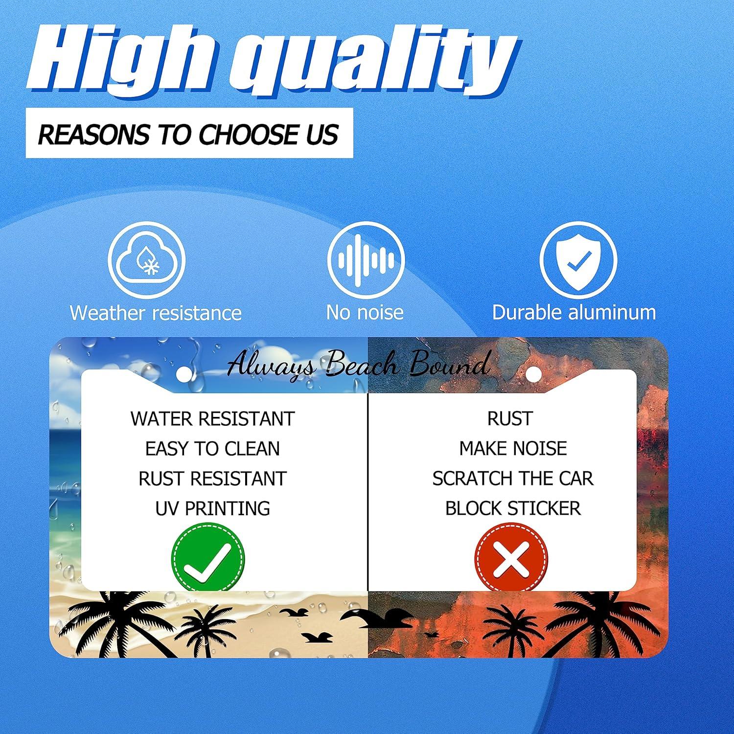 Marco de Placa de Licencia GORSNKYE Playa Tropical Acero Inoxidable