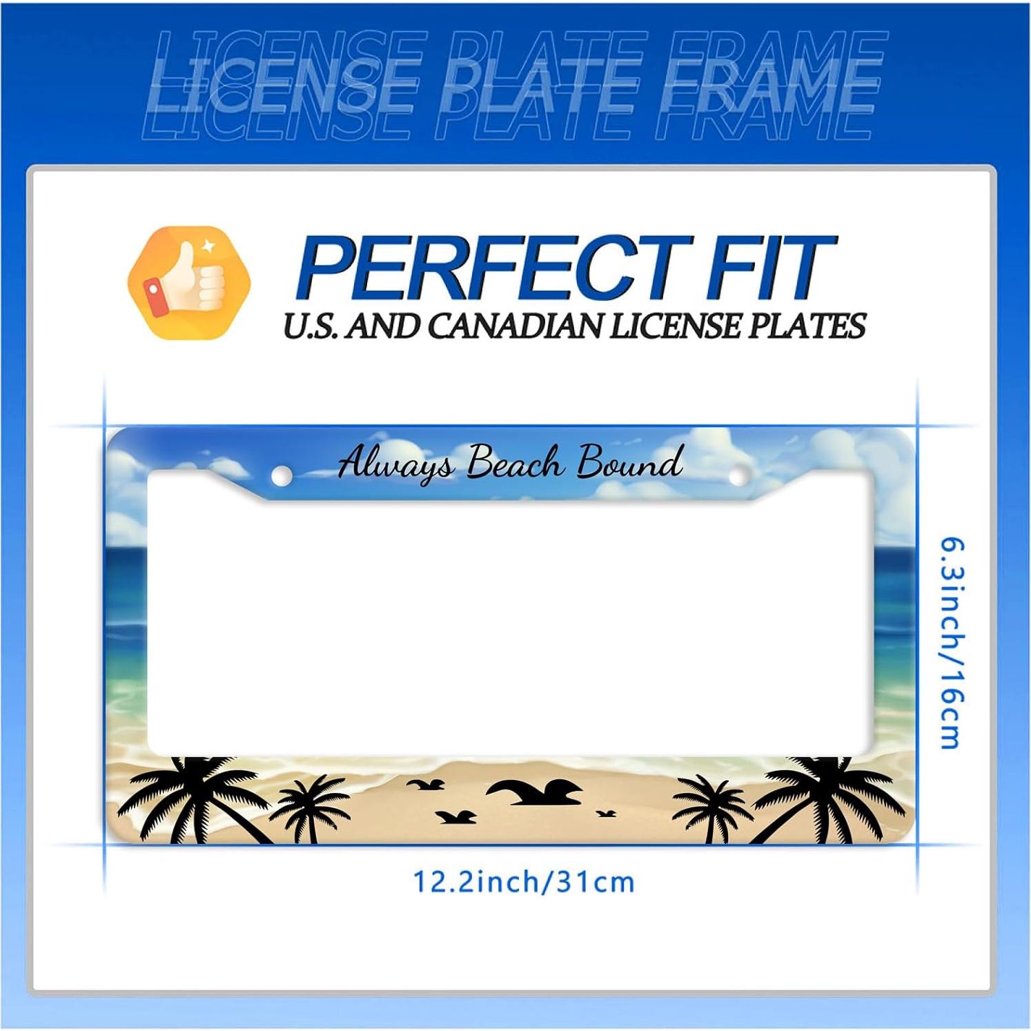 Marco de Placa de Licencia GORSNKYE Playa Tropical Acero Inoxidable